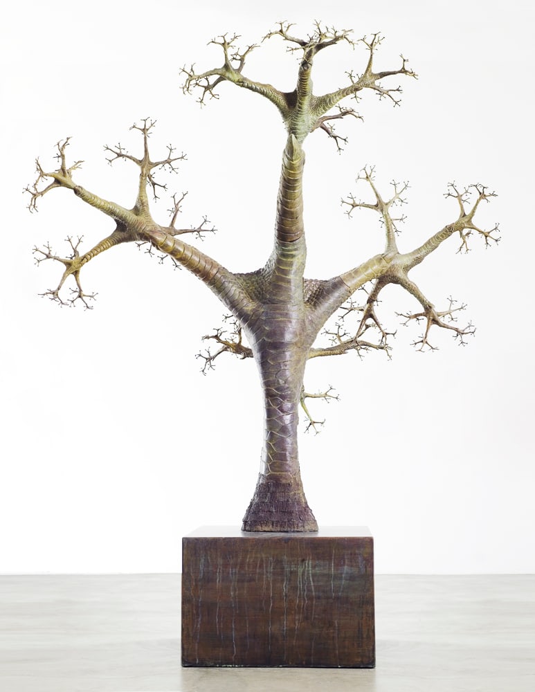 Chris Taggart - Painted Bronze, Wax, Pigment , 'Chicken Foot Tree (#6)': Chris Taggart - Painted Bronze, Wax, Pigment , 'Chicken Foot Tree (#6)' Date: 2007 Dimensions: 138 x 132 x 108 in Condition: Artwork appears to be in very good condition; Note that Lot 69 & 203 are re