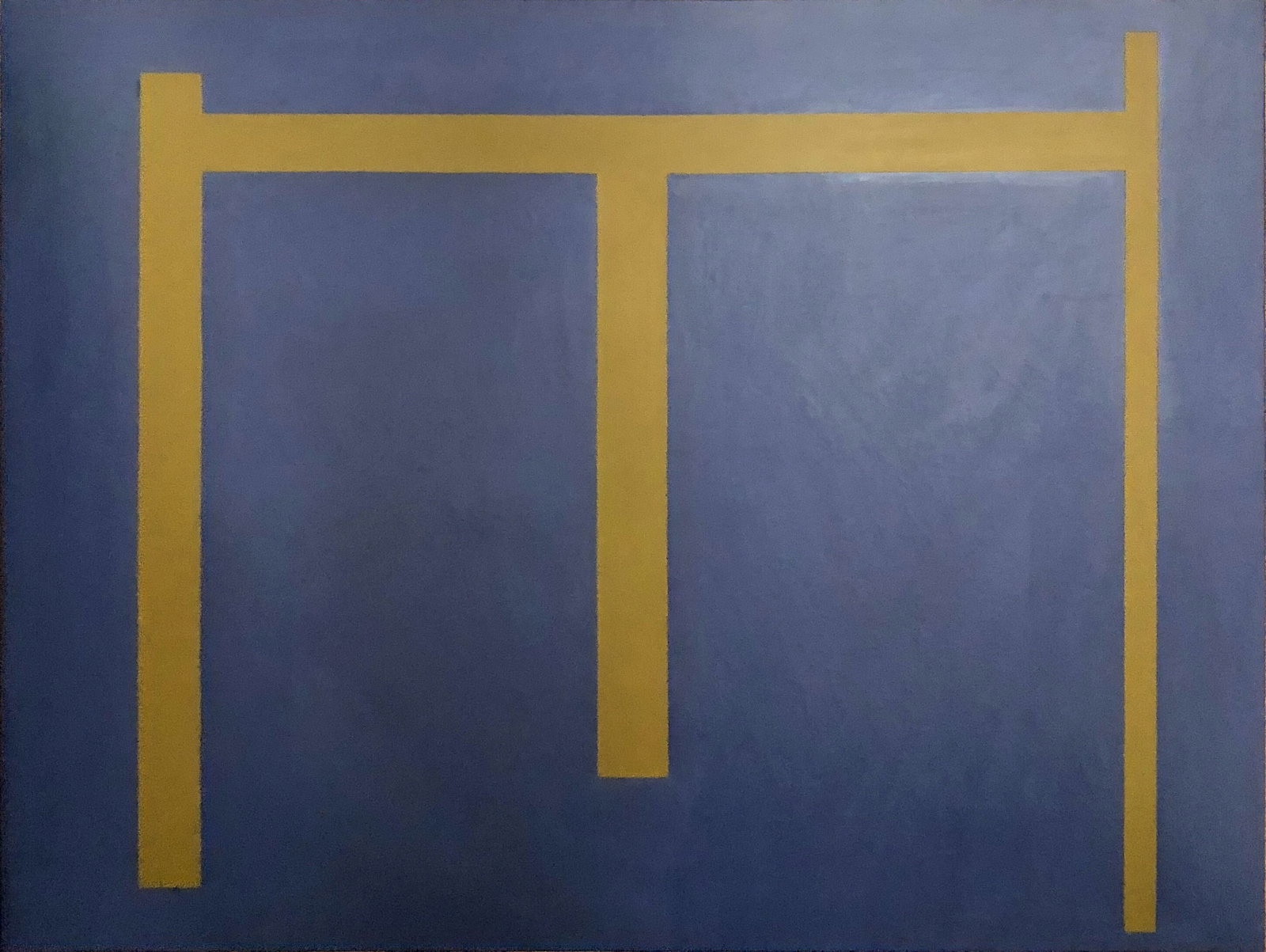 John Eden - oil & beeswax on paper/canvas, 'Blue/Orange' (1 of 1)