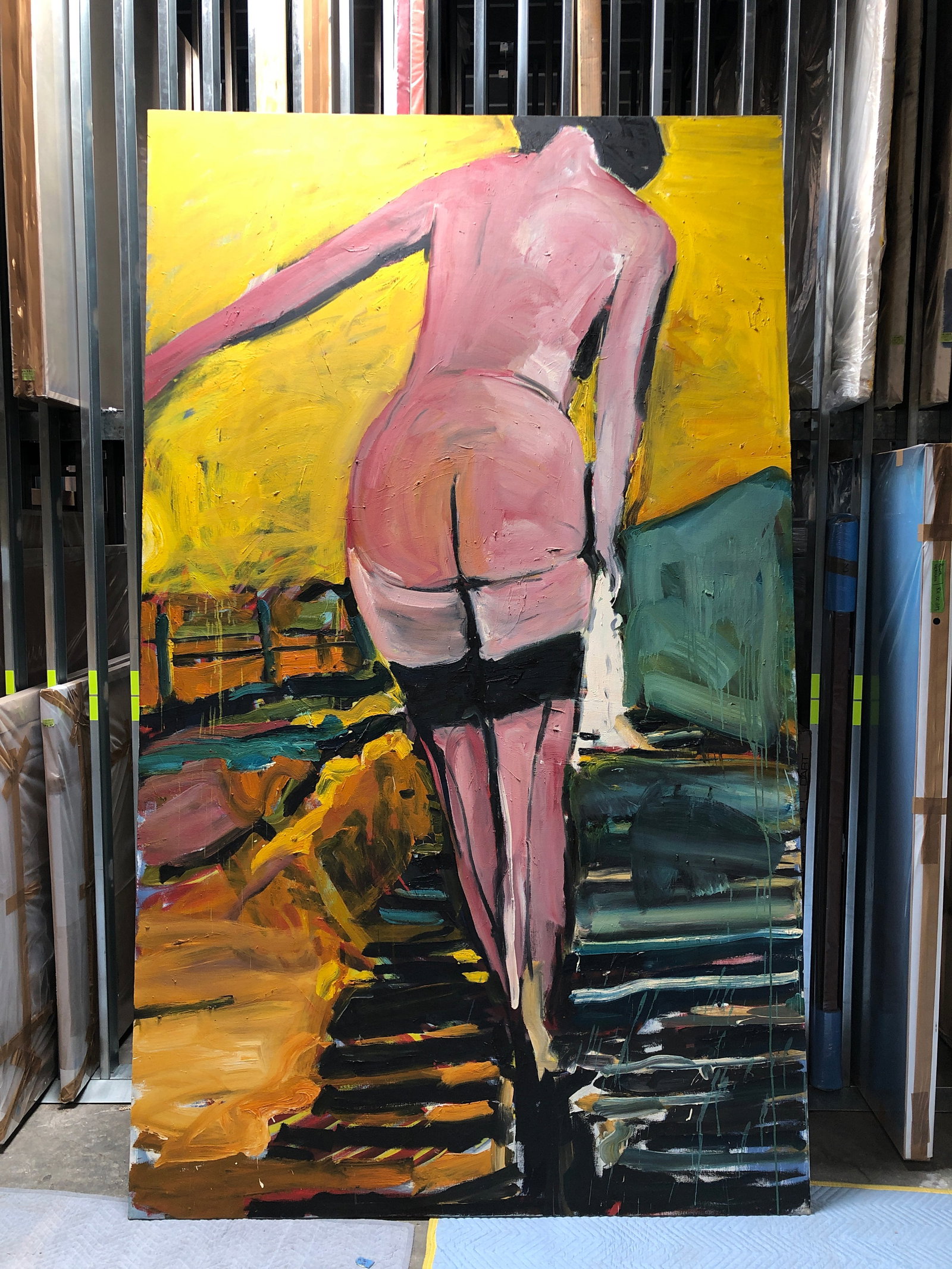 Roger Herman - Oil on canvas, 'Woman on Railroad Tracks' (1 of 1)