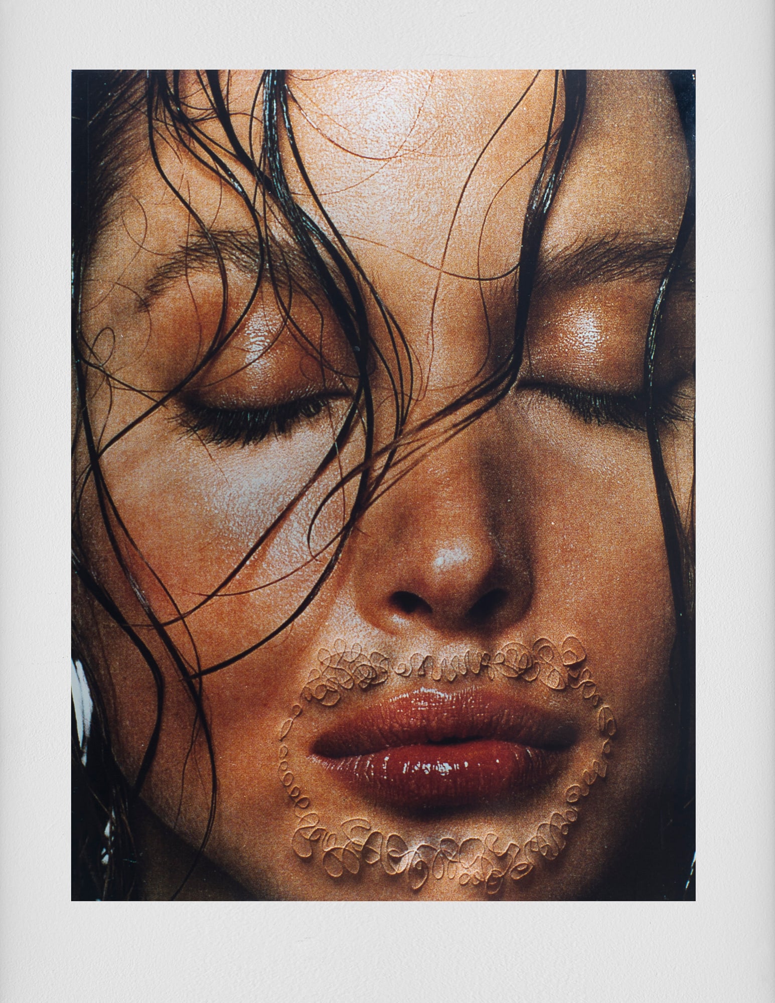 Daniele Buetti - Altered Photo On Aluminum, 'Wet Hair, Closed Eyes (Looking for Love Series)': Daniele Buetti - Altered Photo On Aluminum, 'Wet Hair, Closed Eyes (Looking for Love Series)' Date: 1997 Signed: Recto Edition: Edition 1/3 Dimensions: 33.5 x 25.5 in Condition: Artwork in very go