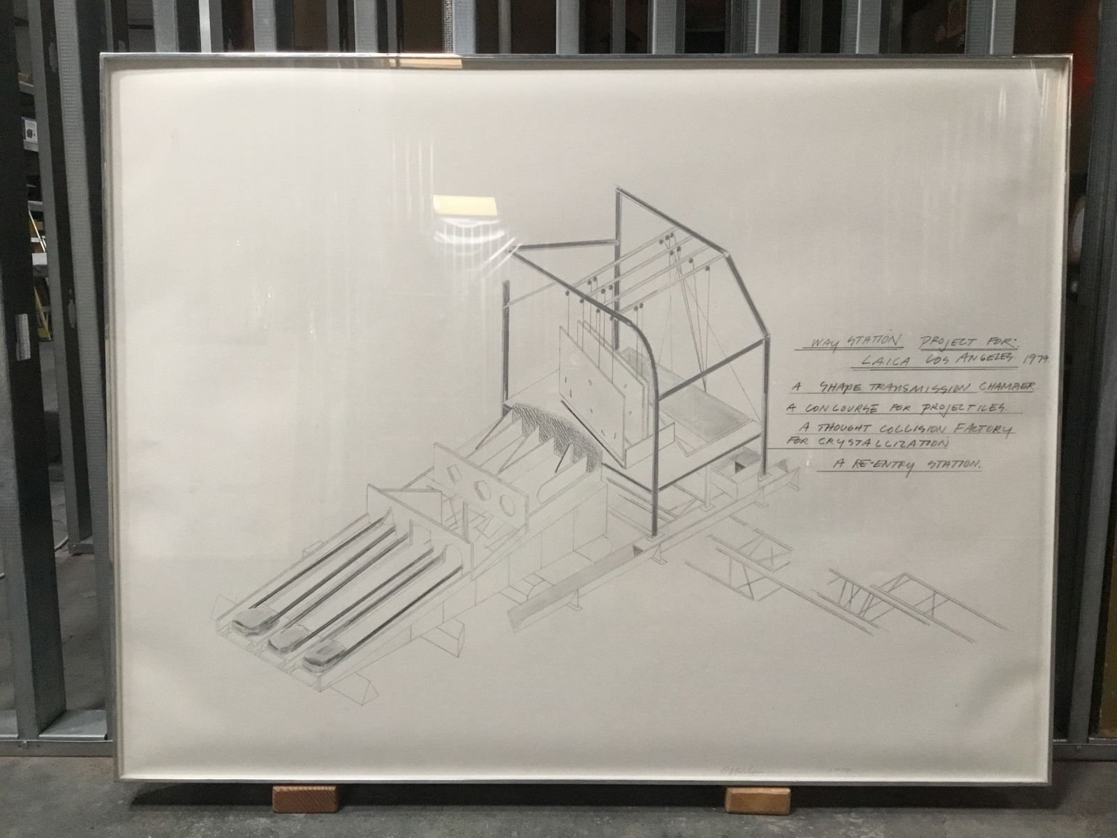 Dennis Oppenheim - Drawing on paper, 'Project for L.A.I.C.A' (1 of 1)