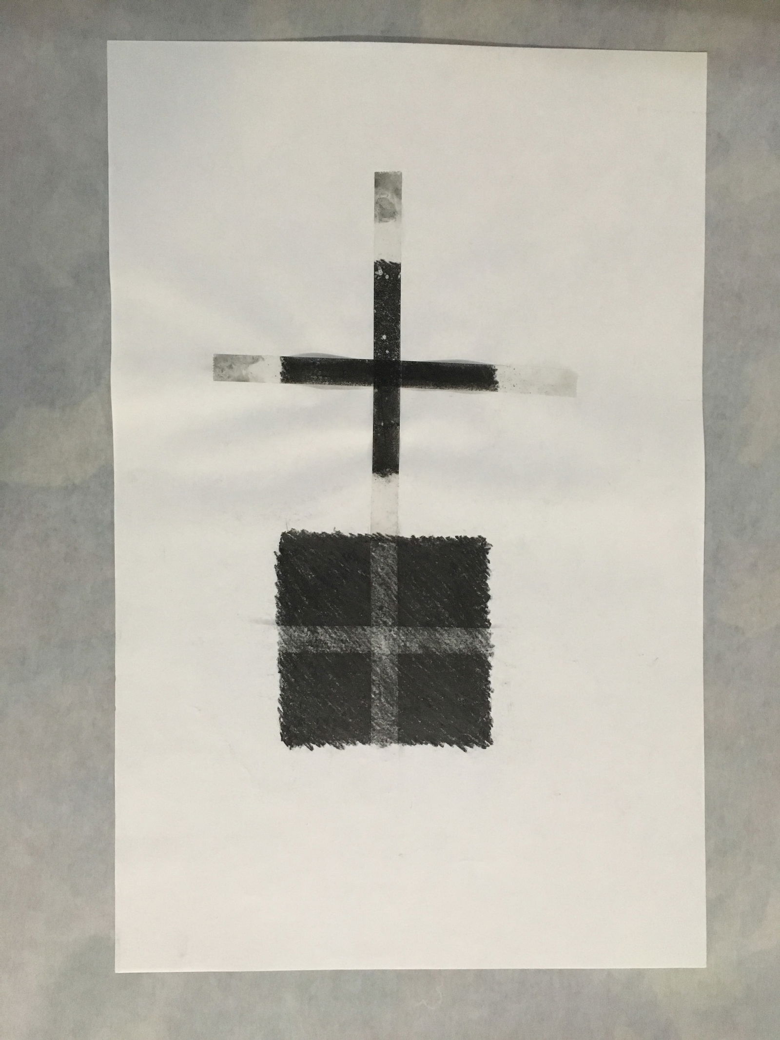 Unidentified Artist - Graphite on paper, scotch tape, 'Unkown title' (1 of 1)