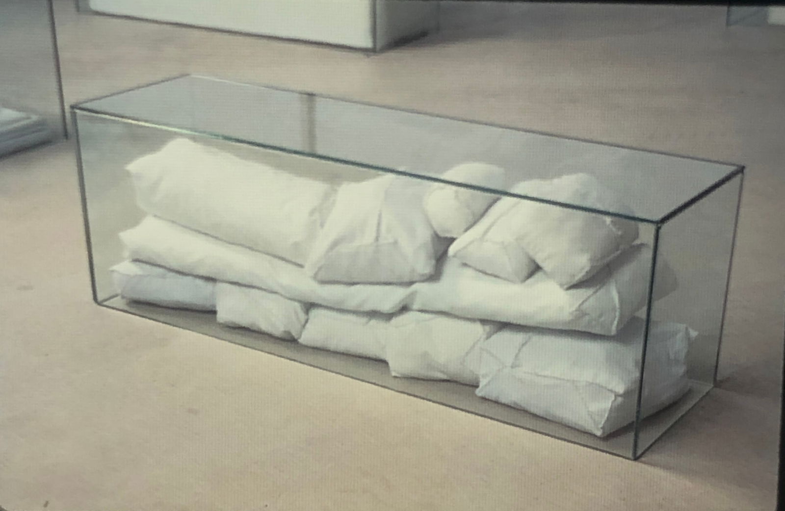 China Adams - Artist's Burdensome Possessions, Tarp, Dental Floss, Under Glass, 'Box #34' (1 of 1)