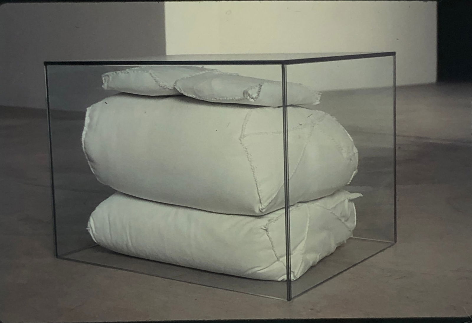 China Adams - Artist's Burdensome Possessions, Tarp, Dental Floss, Under Glass, 'Box #37' (1 of 1)