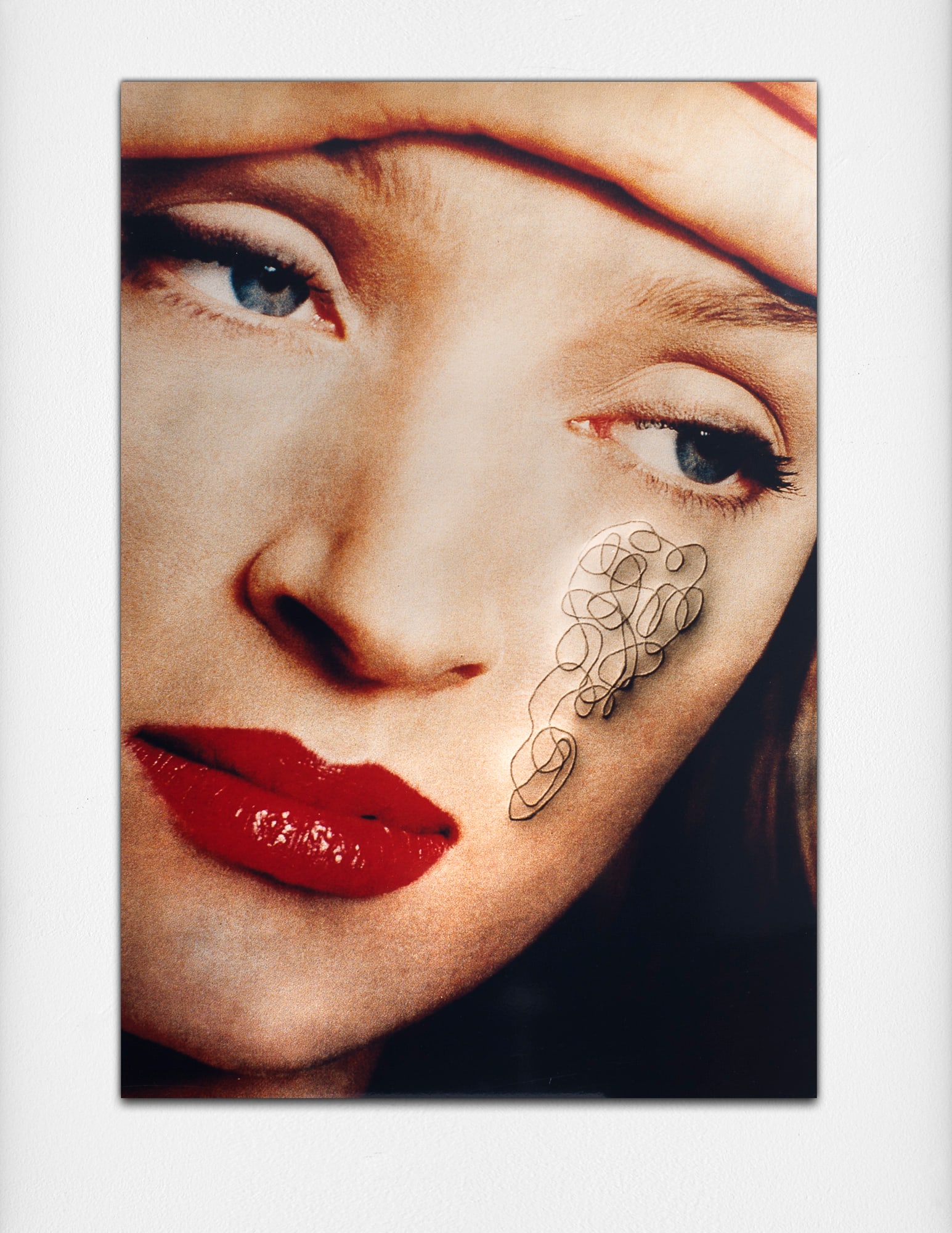 Daniele Buetti - Altered Photo On Aluminum, 'Uma Thurman (Looking for Love Series)' (1 of 1)