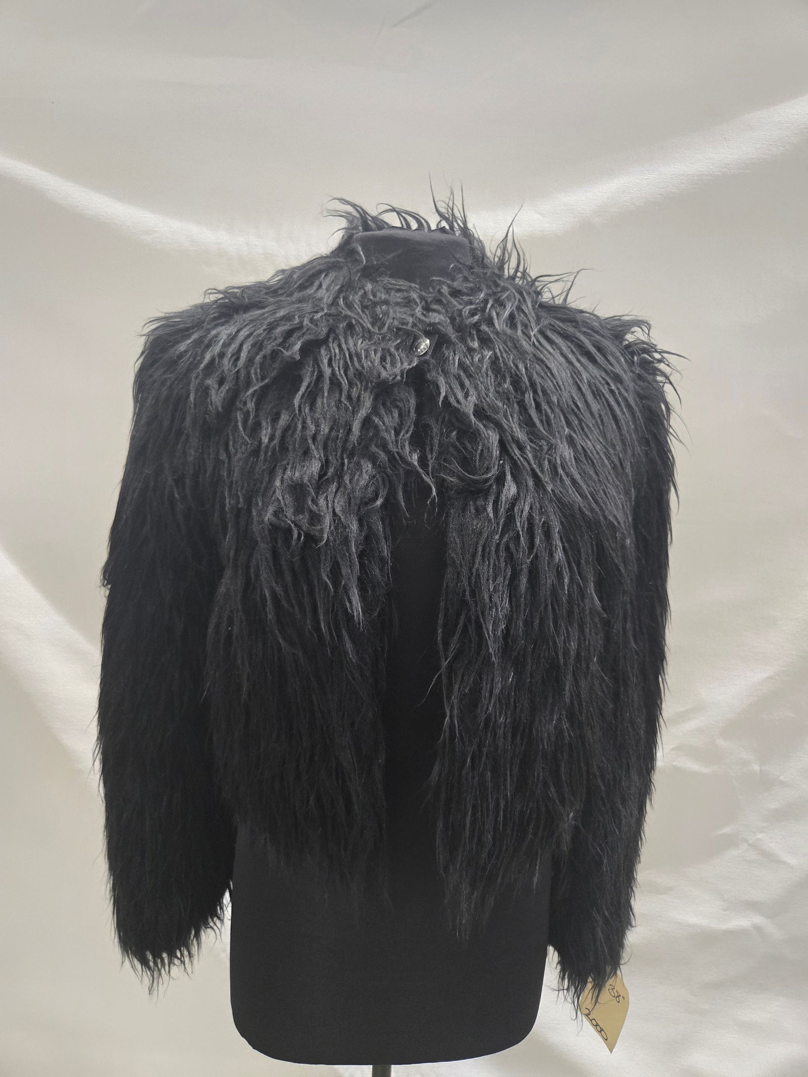 Jacket, 2000s, black faux “monkey” fur, by Armani Exchange. (1 of 6)