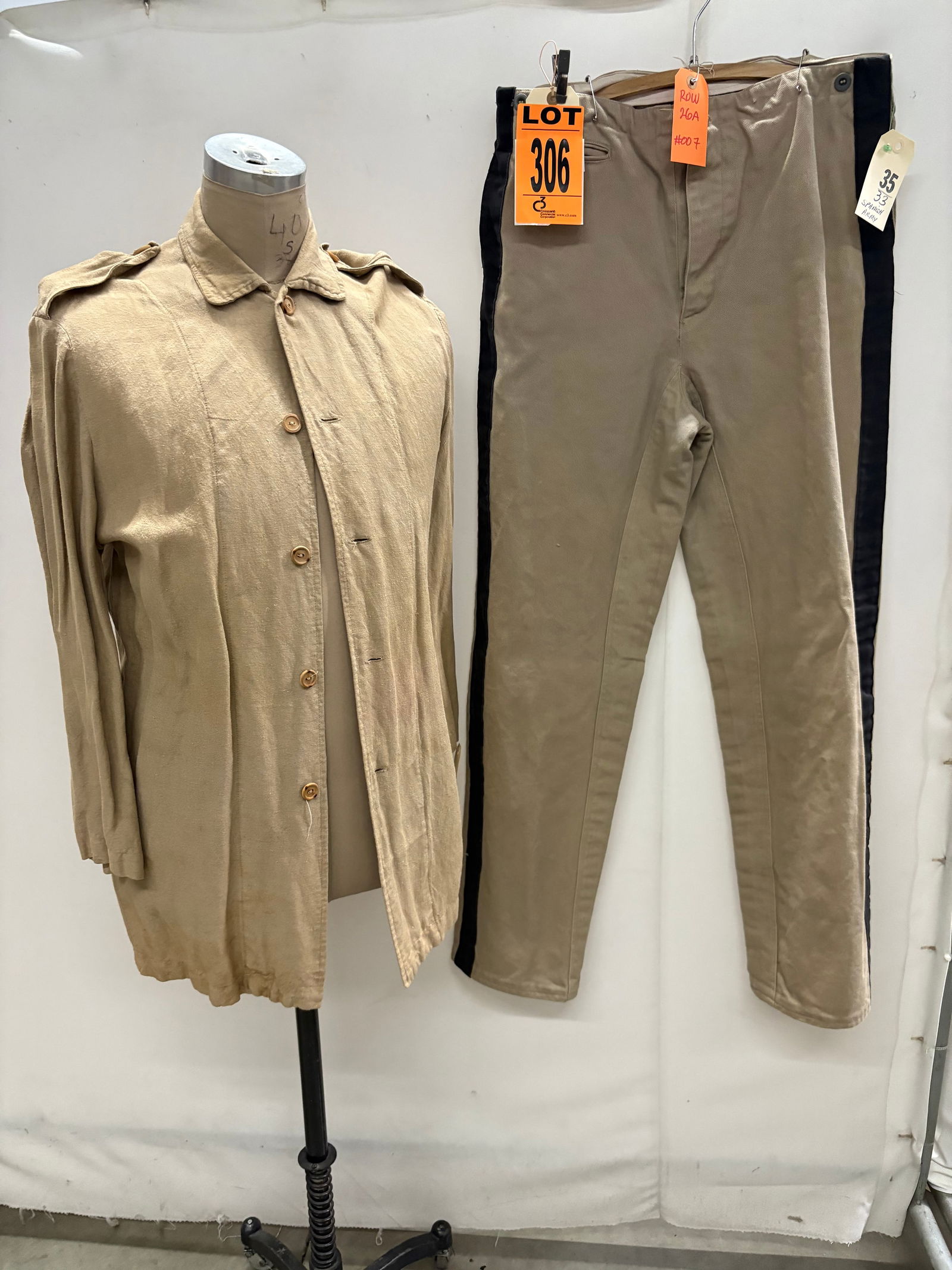 Spanish Army Uniform, shirt and trousers (2 pcs). featured in ROUGH RIDERS (1997) Location: Row 26A, (1 of 8)