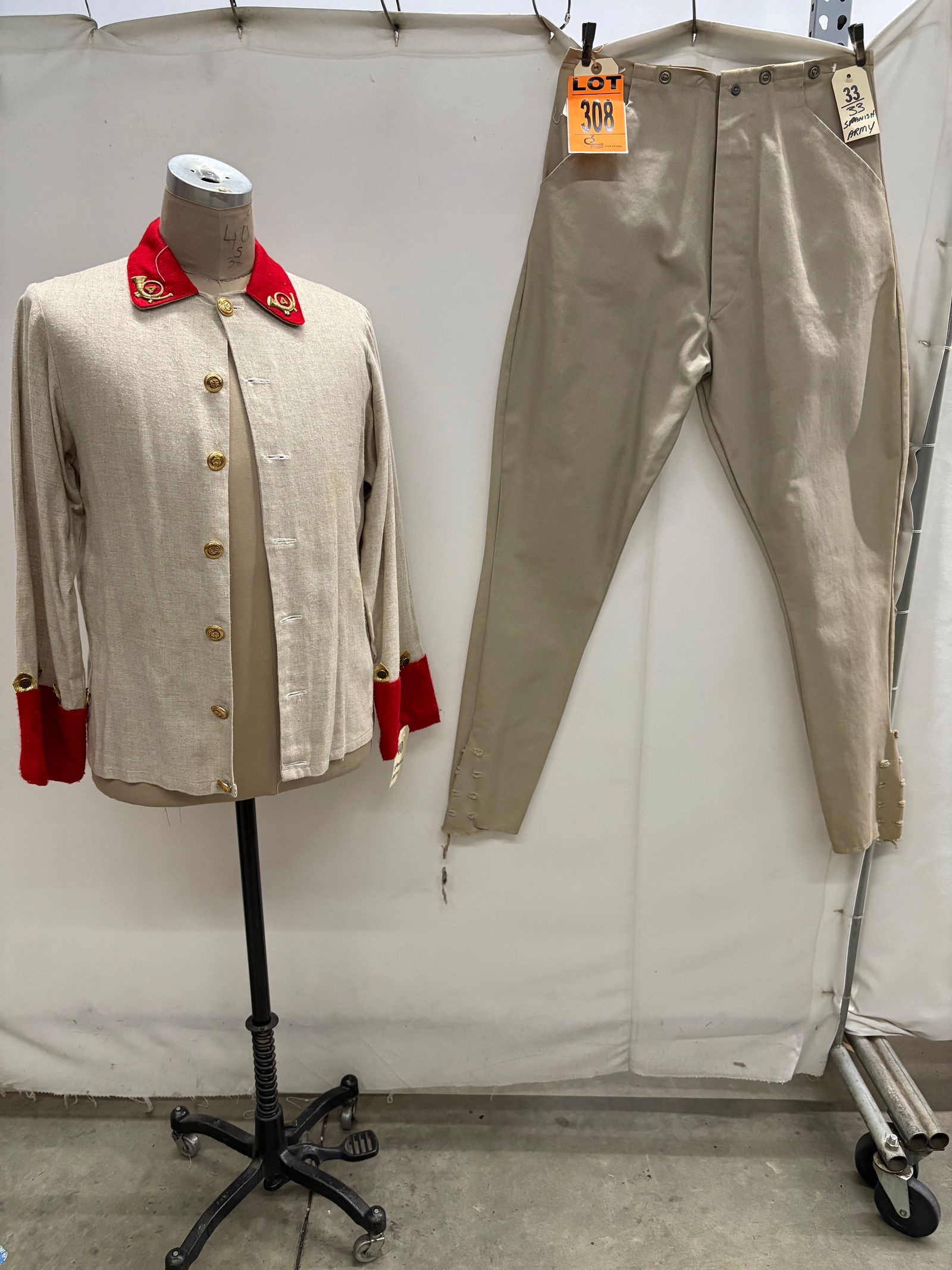 Spanish Army Uniform, shirt w/ 4th Infantry collar insignias and trousers (2 pcs). featured in ROUGH (1 of 13)