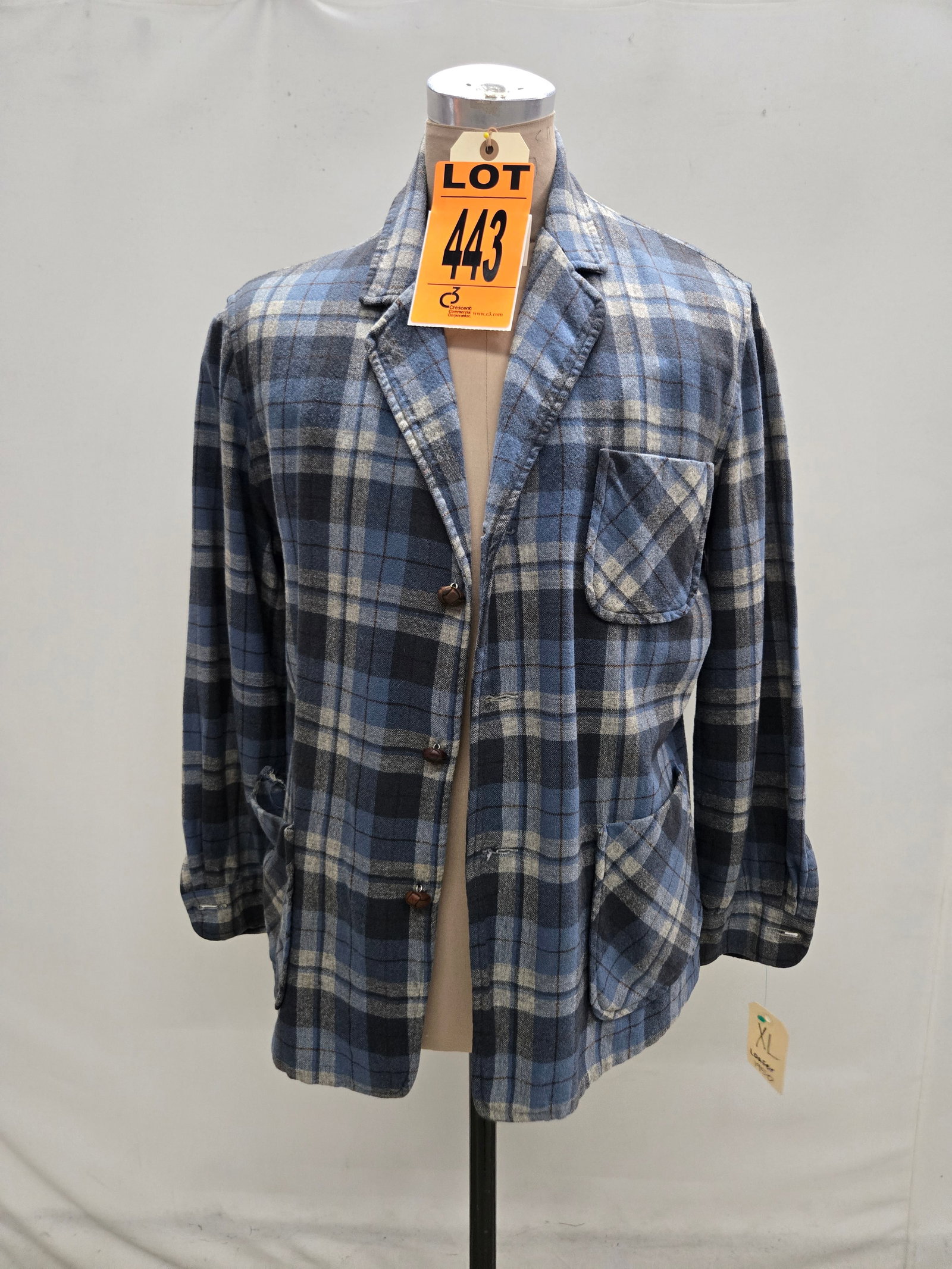 PENDLETON Wool Plaid Jacket, 1950's Loafer, Size XL,  with notch lapel and three-button front, (1 of 8)