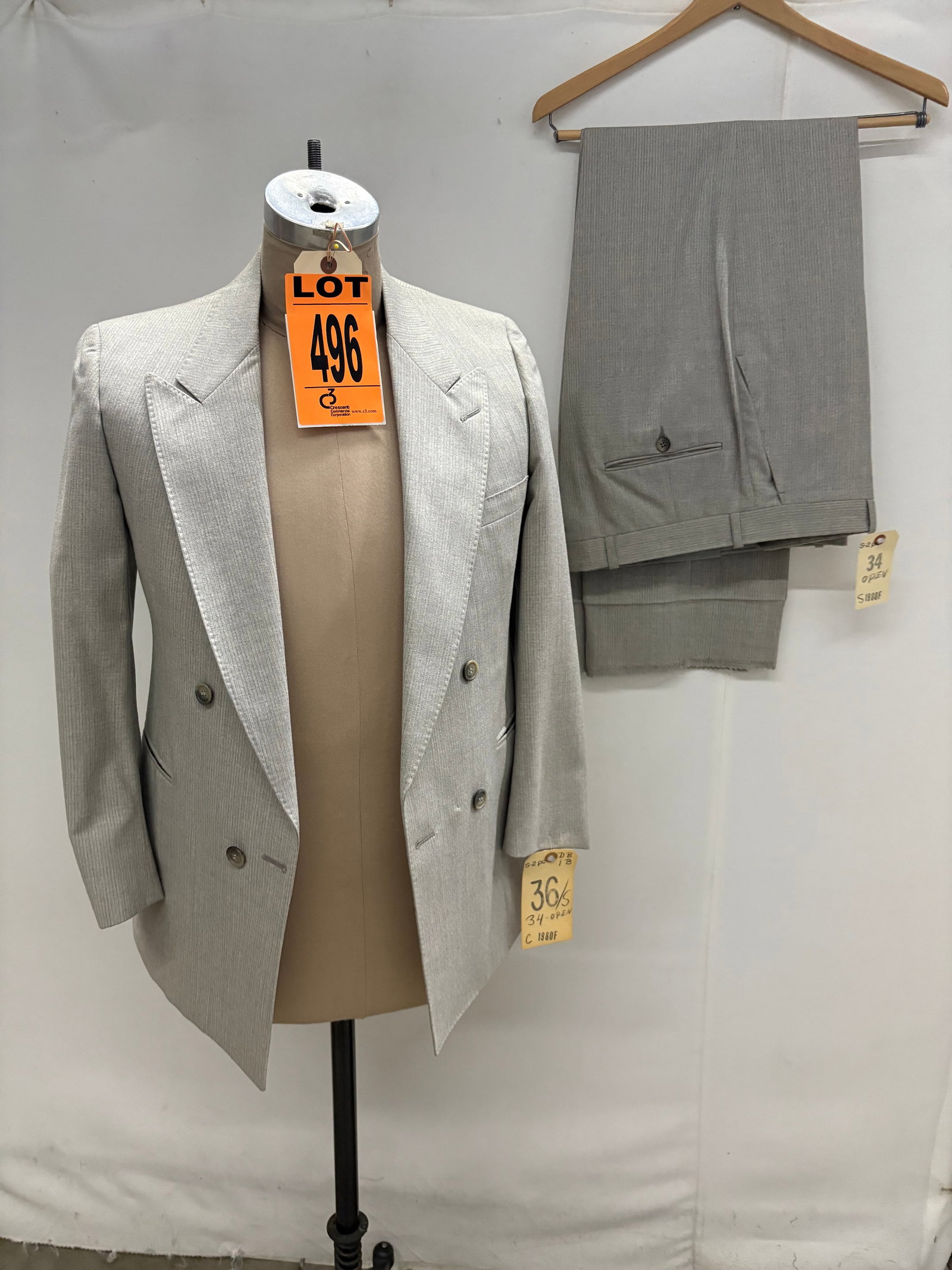 2-Piece GIVENCHY Suit Set: 2-Piece GIVENCHY Suit Set IMPORTANT NOTE TO BIDDERS: We are not an auction gallery but a liquidator retained by CRC as they wind-down operations. As such, we cannot offer the same time allowances for