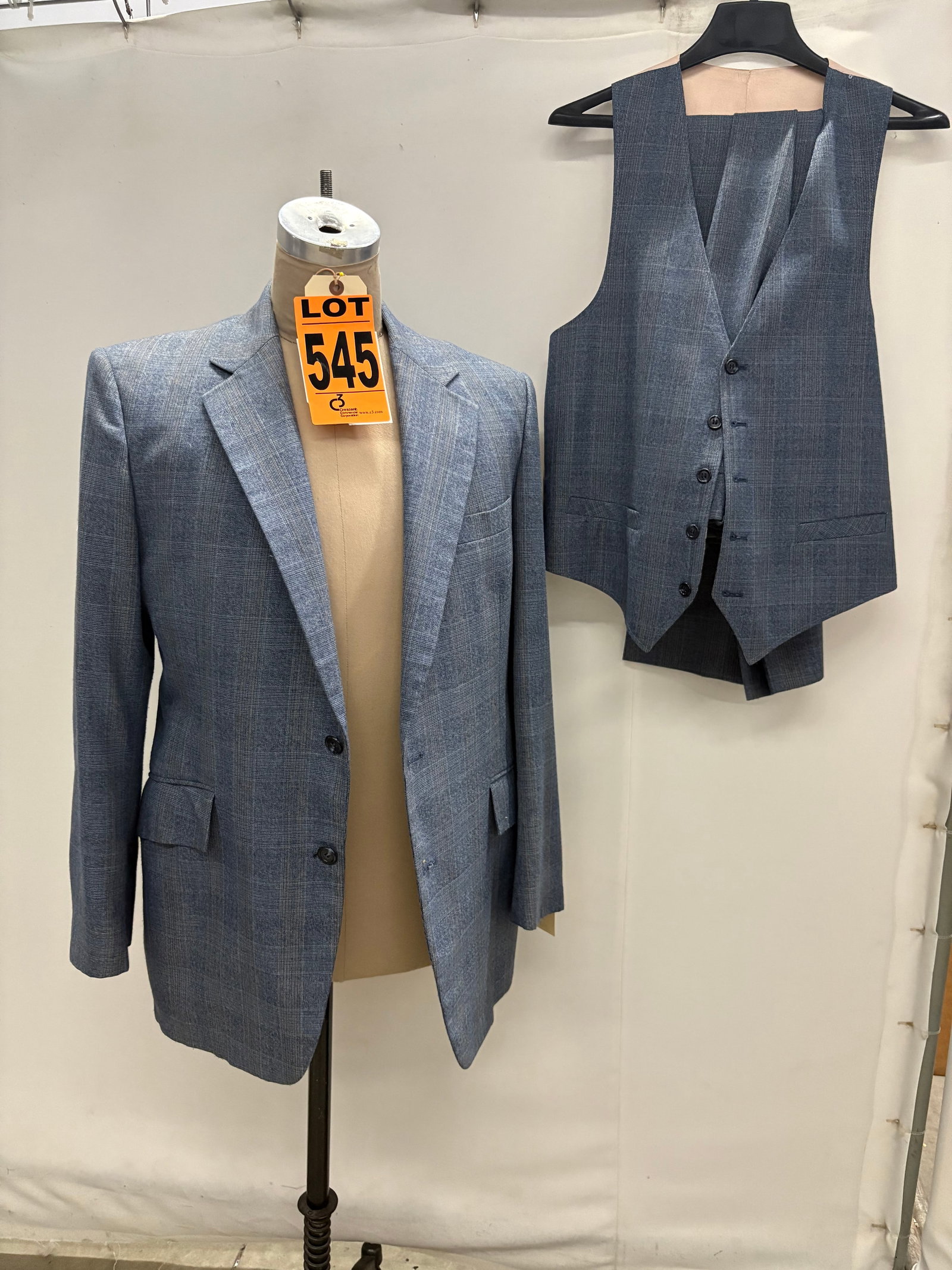 3pc Westcott Suit, Size 42L Jacket, 42 Vest, 36/32 Pants (1980s) (1 of 11)