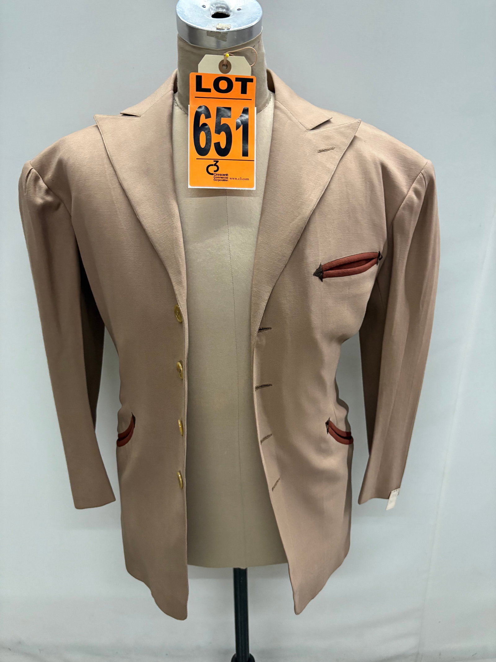 2pc Suit by Brooks Brothers, Size 37R jacket, Pants Size 30. With four gold-tone buttons, notch (1 of 8)