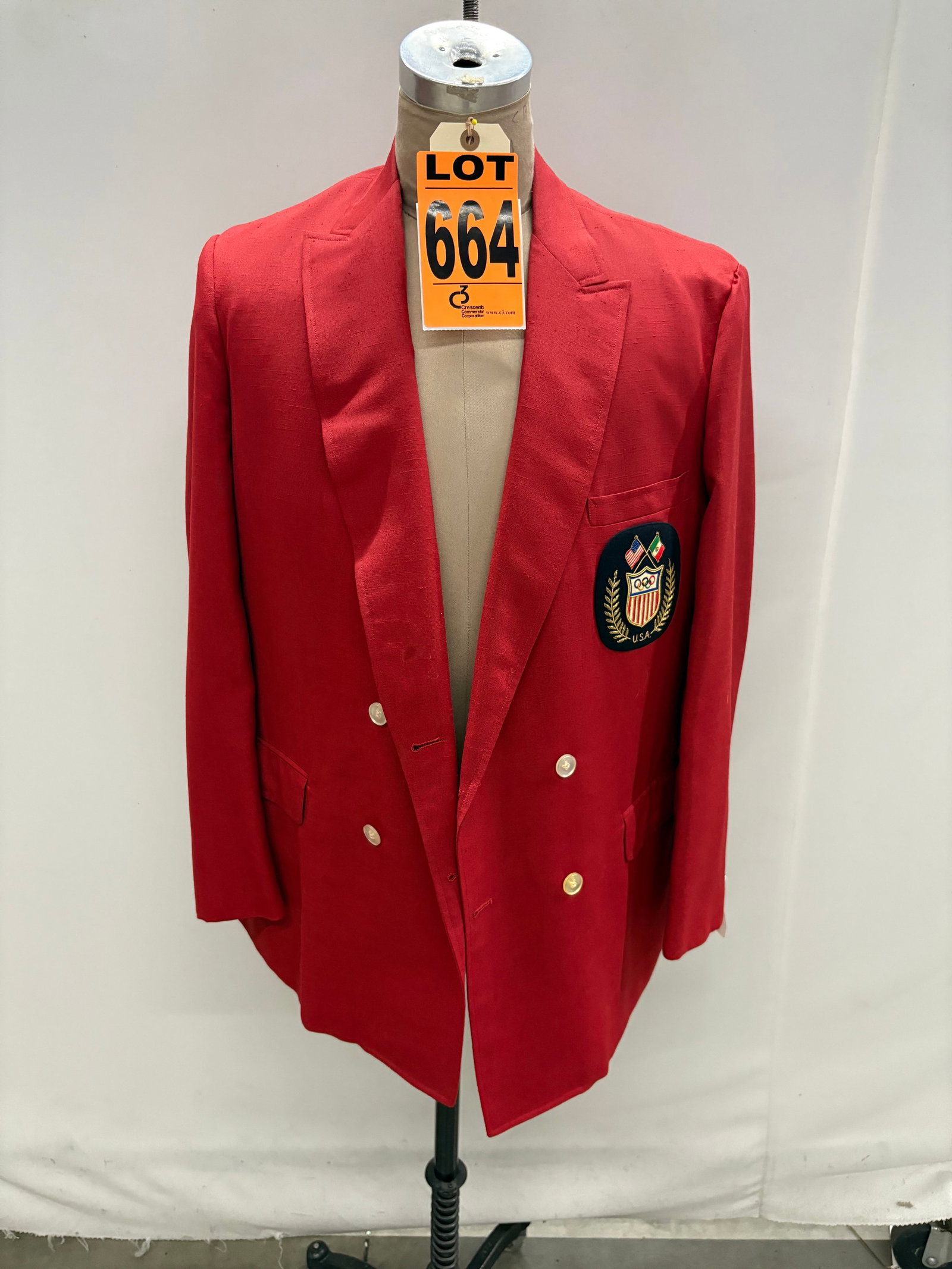 Red Blazer with 1968 Mexico City Olympics U.S.A. crest patch, tailored by Palm Beach (1 of 7)