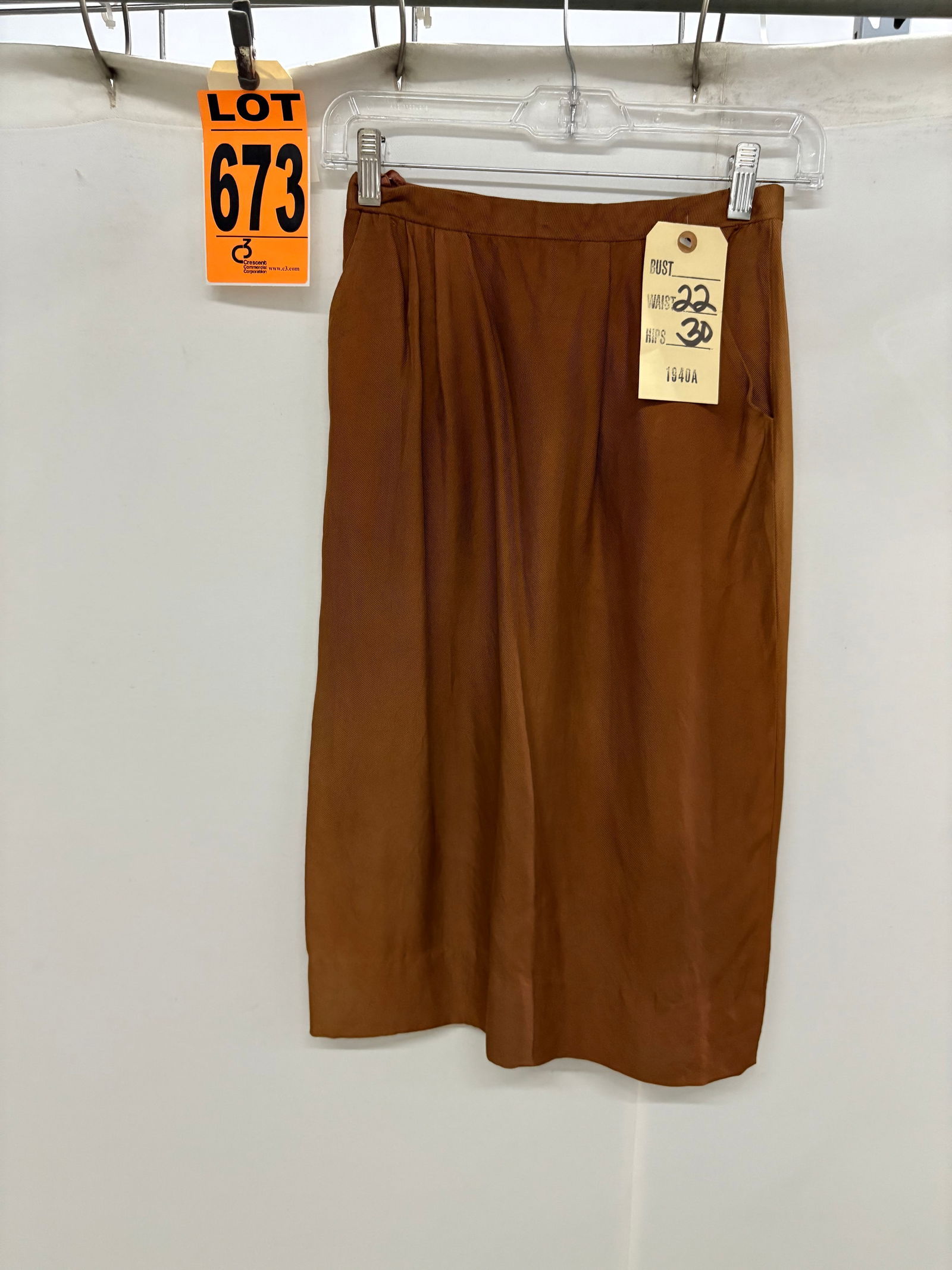 1940's Skirt, tag reads W-22, H-30, tag reads "Heddy Lamarr, Paramount" (1 of 5)