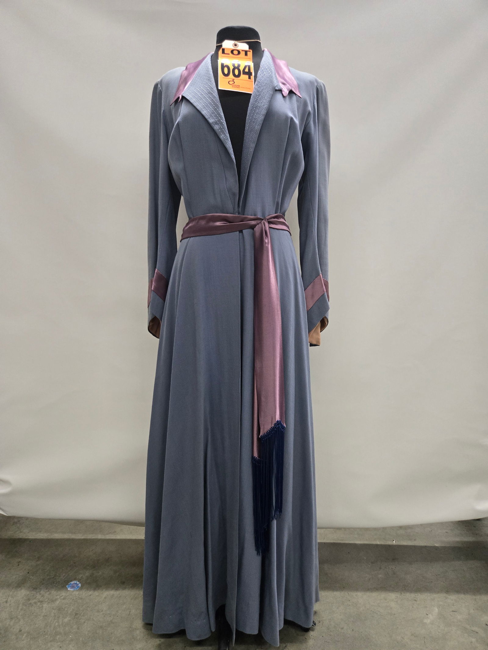 Dressing Robe, Red MacNamara Pale Blue, tag reads "Ann Sheridan, Universal International", as seen (1 of 6)