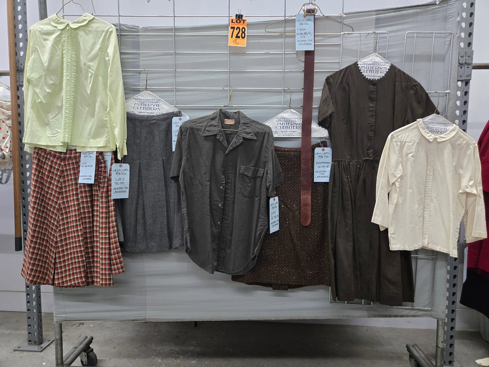 Assorted principal wardrobe from Across the Universe (2007) Includes outfits for (Max) played by Joe: Assorted principal wardrobe from Across the Universe (2007) Includes outfits for (Max) played by Joe Anderson, (Lucy) played by Evan Rachel Woods, (Emily) played by Amanda Cole and (Jude) played by Ji
