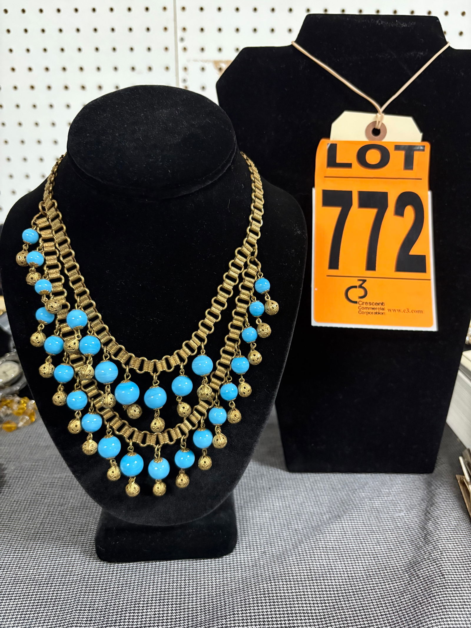 Vintage Miriam Haskell-style bib necklace: Vintage Miriam Haskell-style bib necklace