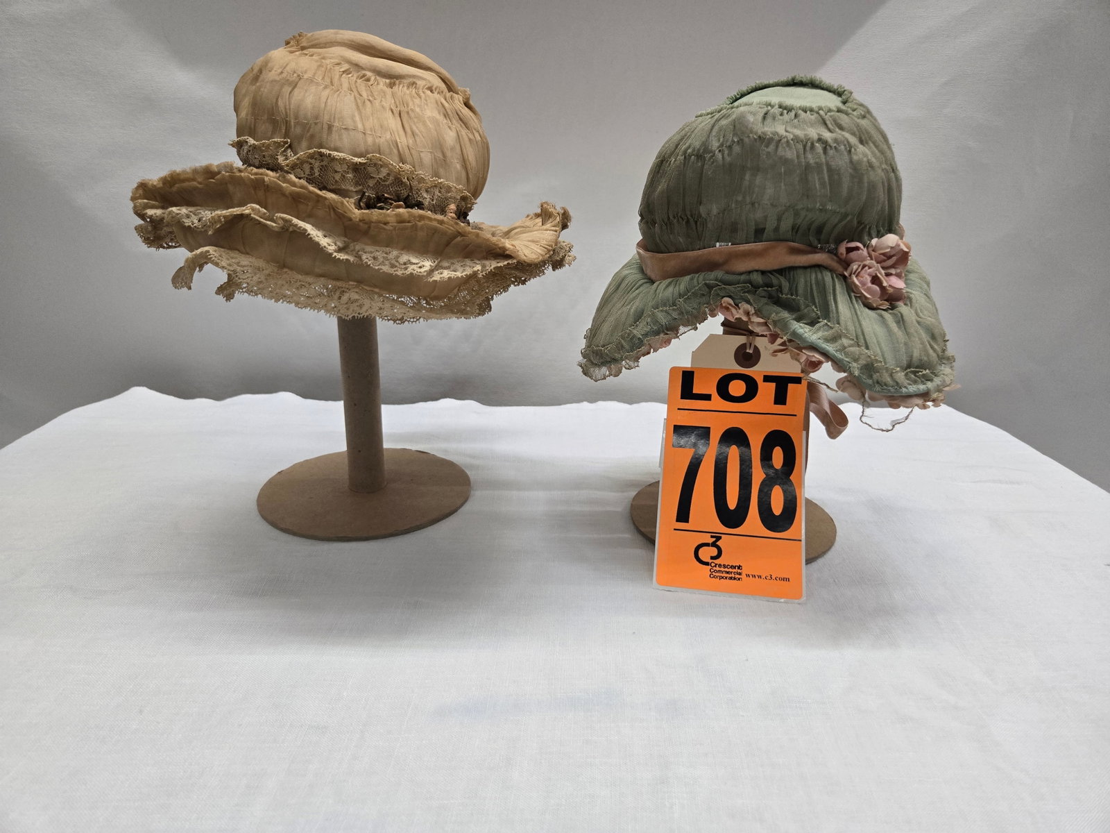 Set of (2) 1850 - 1890's era bonnets: Set of (2) 1850 - 1890's era bonnets
