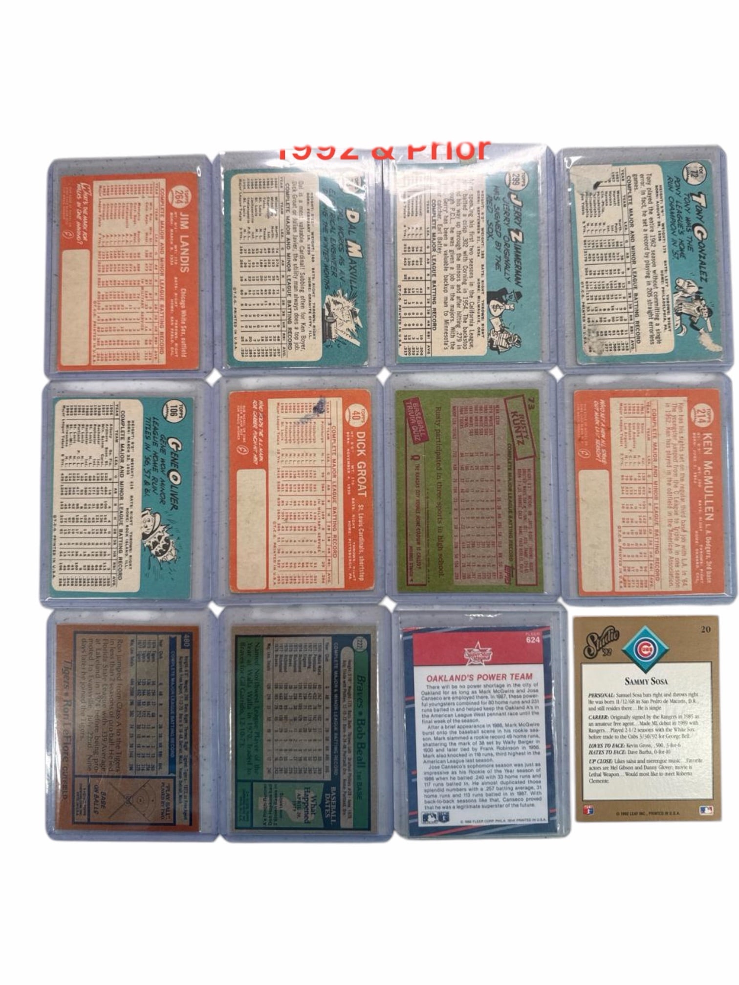 Asstd Years MLB Trading Cards (Qty 550+) - 2