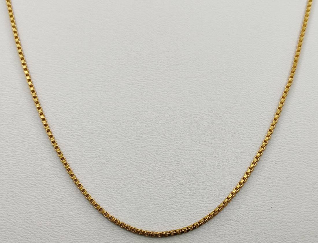 Venetian chain, ring clasp, 750/18K yellow gold, 7.78g,: Venetian chain, ring clasp, 750/18K yellow gold, 7.78g, length 71cm, thickness 1mm Venezianer-Kette, Ringverschluss, 750/18K Gelbgold, 7,78g, LÃ¤nge 71cm, StÃ¤rke 1mm