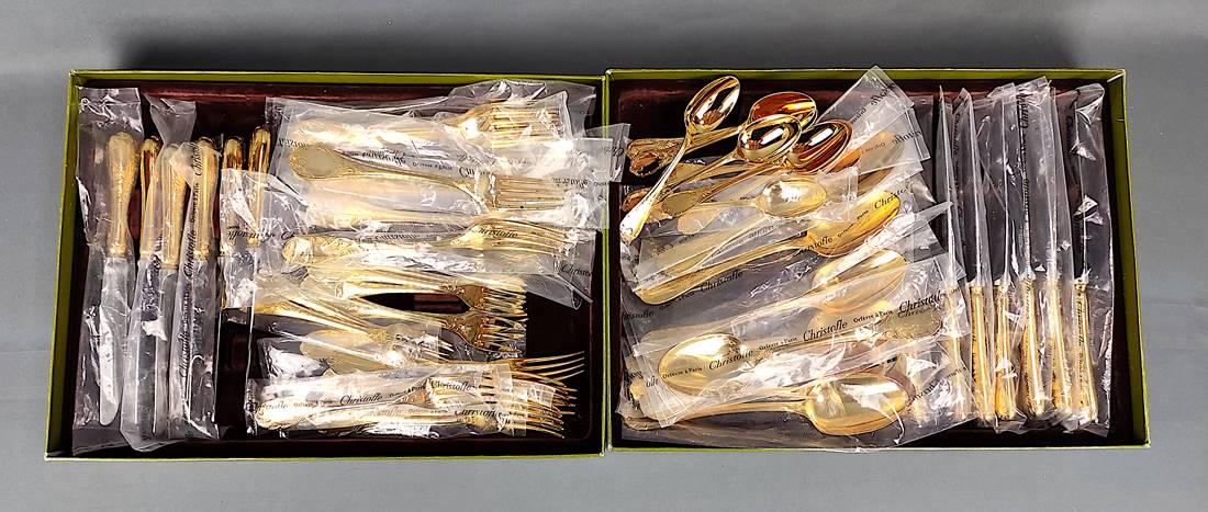 Cutlery set, Christofle, Paris, decor Marly, gilded, 80 pieces, for at leas (1 of 5)