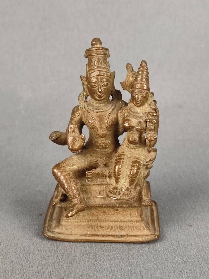 Parvati and Shiva, small bronze figurines, Asia, height 7cm75 (1 of 3)