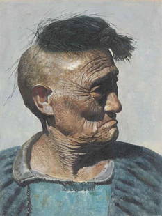 Yi Man 1988: Luo Zhongli.Oil on canvas.40 x 30 cm.Condition:Good condition, commensurate with age.Provenance:From an old private collection in Budapest, Hungary.