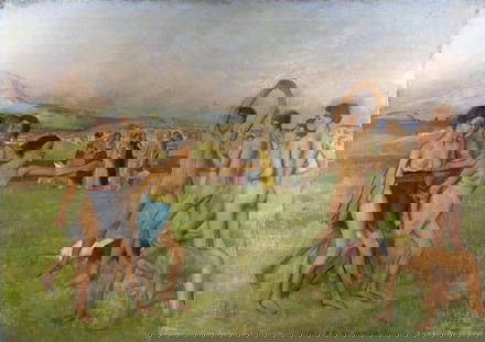 Young Spartans Exercising 1860: Edgar Degas. Oil on canvas. 109 x 155 cm. Condition:Very good condition with only minor old wear, expected natural imperfections including age wrinkles. Provenance : Private collection from a professo