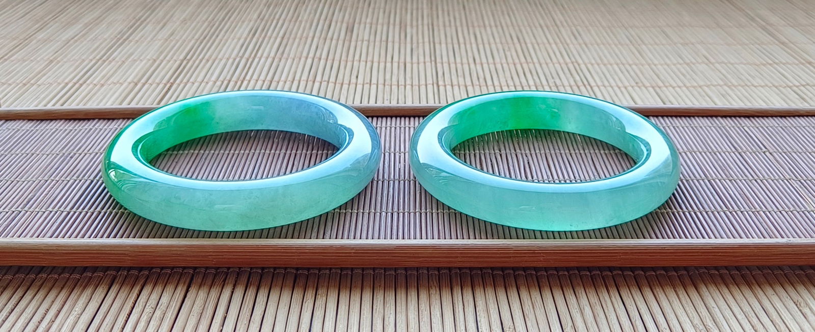 Dragon Stone Jadeite Bangle with Floating Flower Pattern (1 of 8)