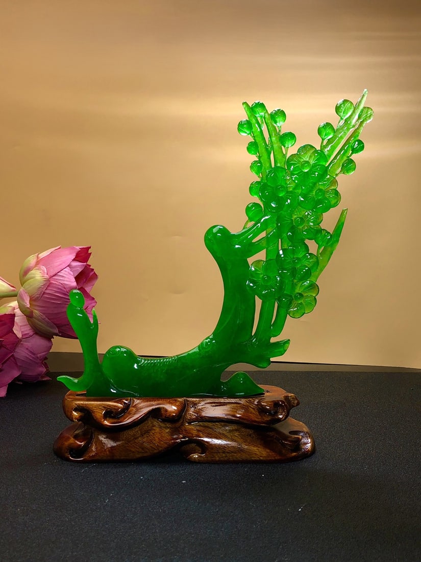 Imperial Green High-Ice Jadeite Carved Ornament (1 of 9)