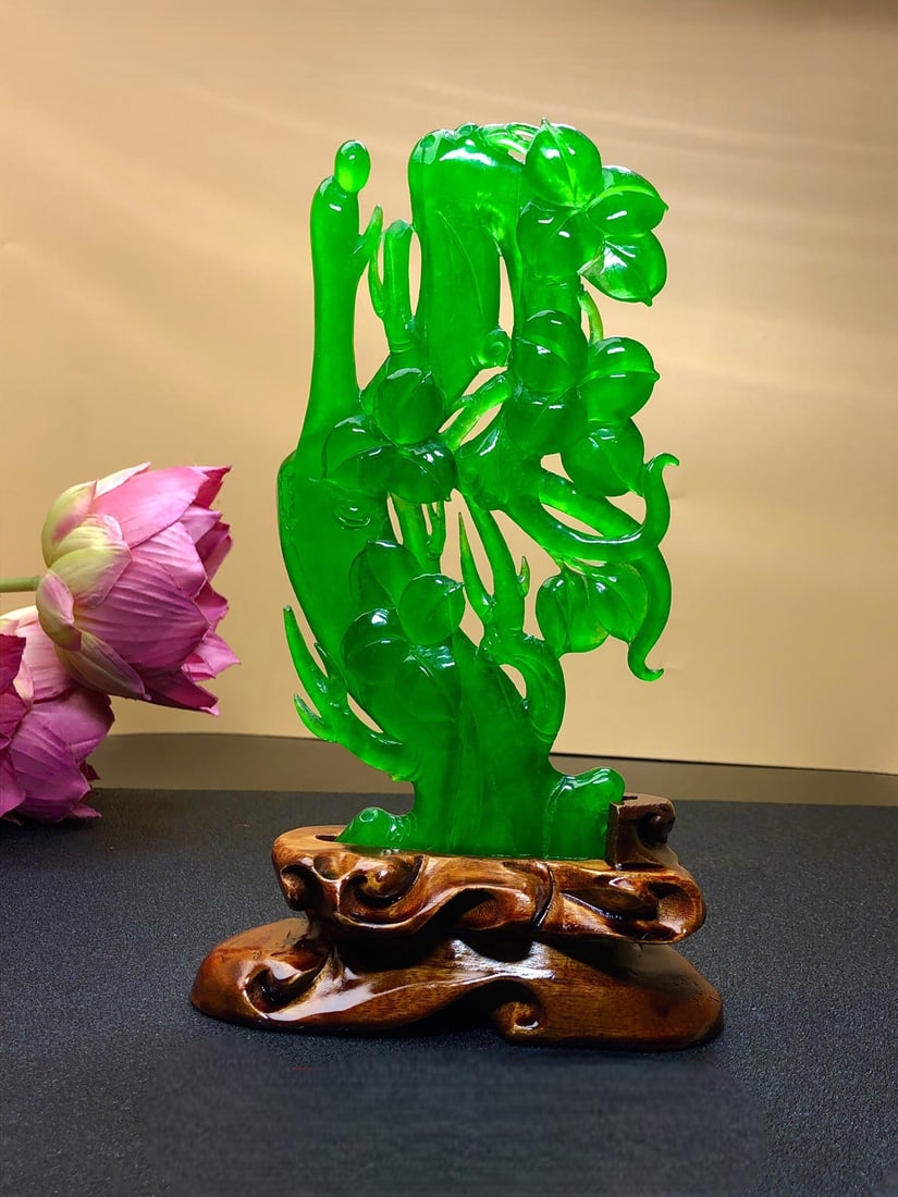 Imperial Green High-Ice Jadeite Carved Ornament (1 of 9)