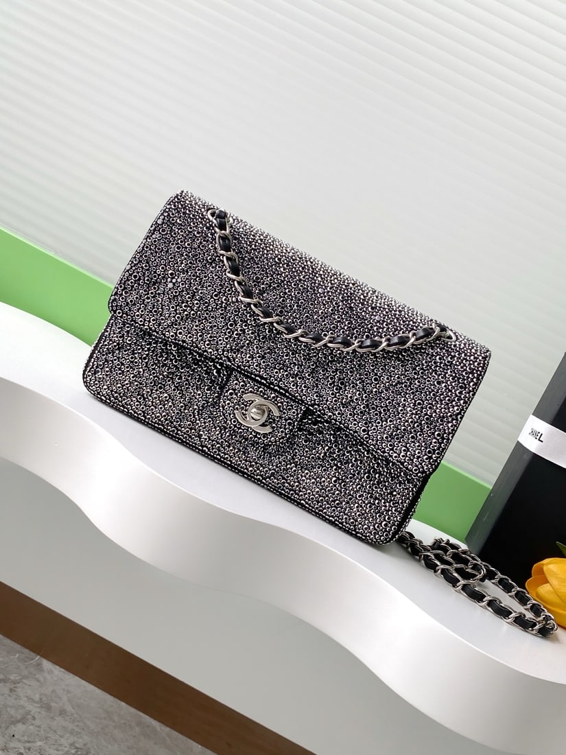 Chanel silver-rimmed crystal CF ?? (1 of 9)