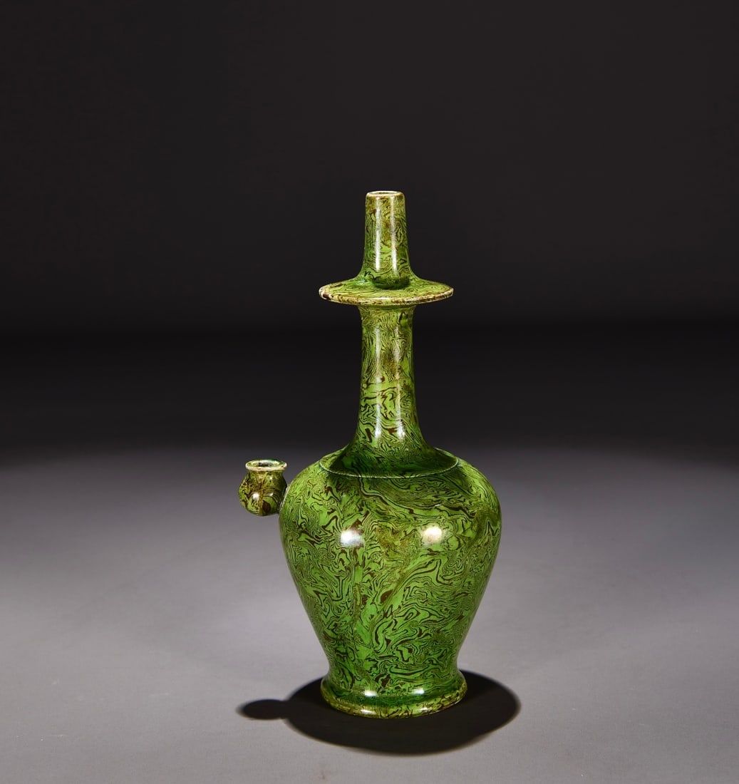 Formerly in the collection of a Song Dynasty Dangyangyu kiln marbled green-glazed ewer (1 of 9)