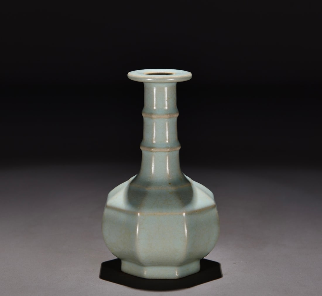 Formerly in the collection of a Song Dynasty Ru ware celadon octagonal vase with incense pattern: Dimensions: 15cm high, 8cm wide Provenance:Mr.Jordi, Northern Virginia. Our dedicated team expertly handles both domestic and global shipping arrangements.We accept wire transfer and credit or debit c