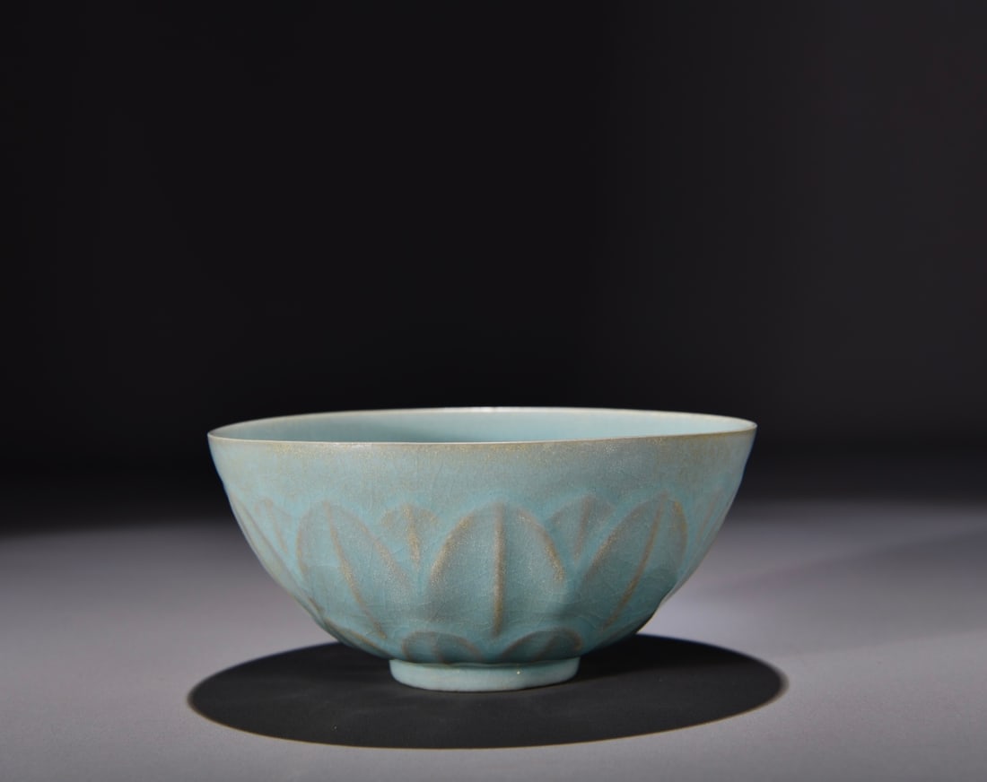 Formerly in the collection of a Song Dynasty Ru ware celadon bowl with banana leaf design: Dimensions: 8cm high, 16cm wide Provenance:Mr.Jordi, Northern Virginia. Our dedicated team expertly handles both domestic and global shipping arrangements.We accept wire transfer and credit or debit c