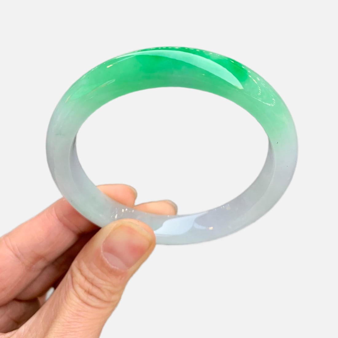 Burmese jadeite icy green jadeite bangle (1 of 11)