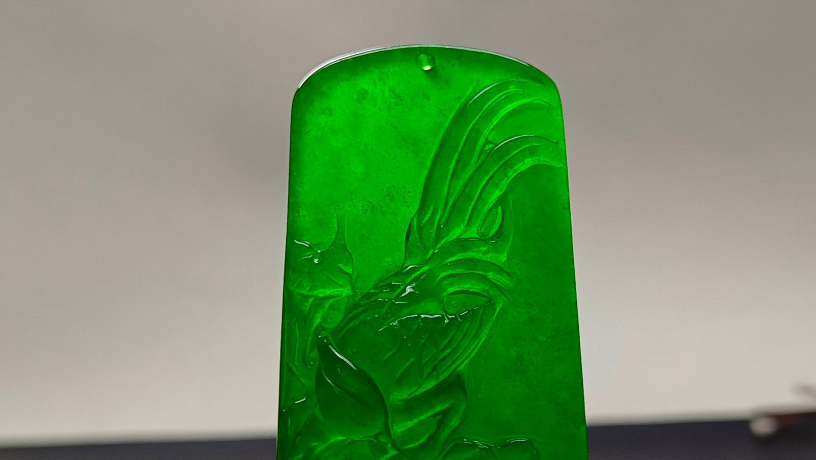 Dragon Stone Emerald Extra Large Jadeite Pendant (1 of 7)