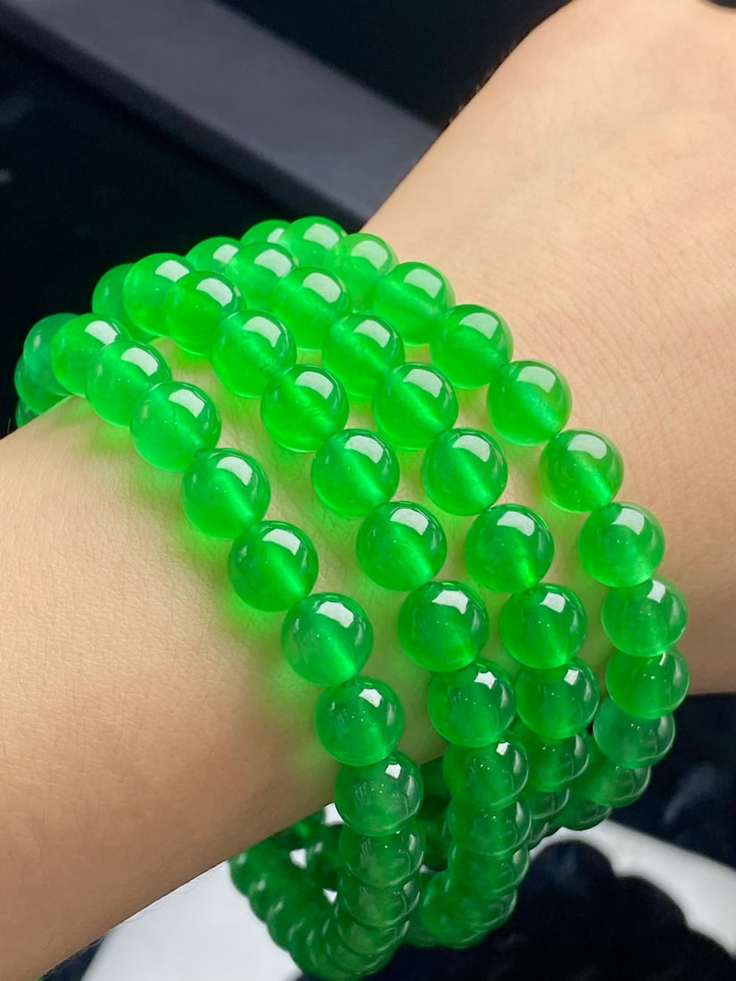 108 Jadeite Beads with Icy Green Color (1 of 9)