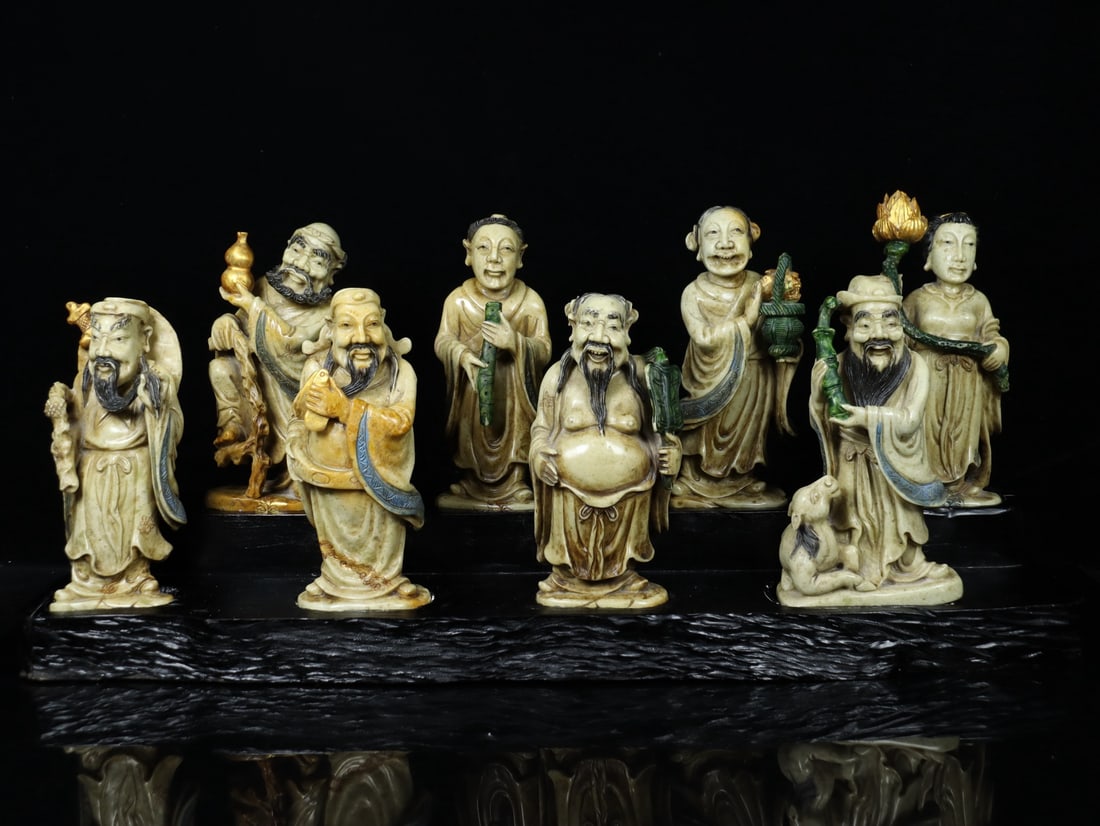 Shoushan stone Tianhuang stone carving of the Eight Immortals ornament (1 of 9)