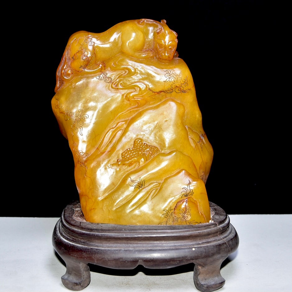 Shoushan stone light-up frozen Tianhuang stone ornament (1 of 9)