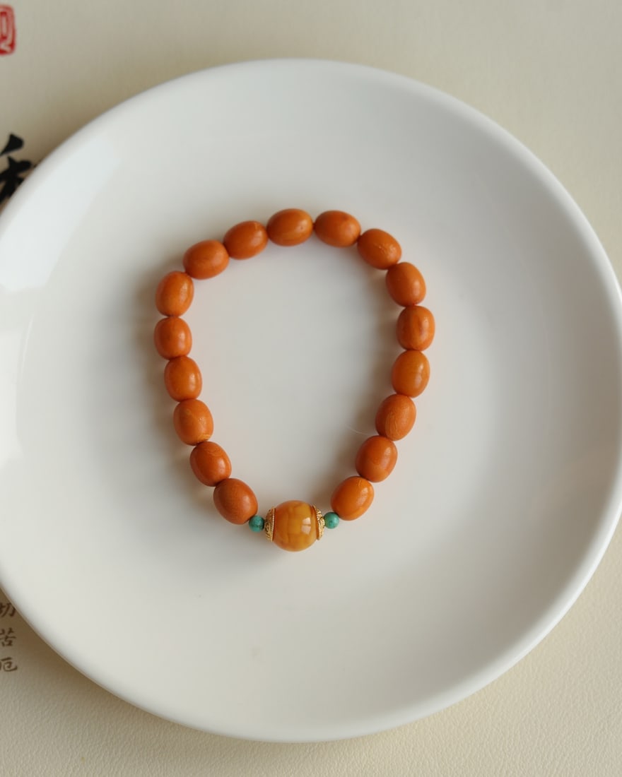 Natural aged jujube bead bracelet (1 of 9)