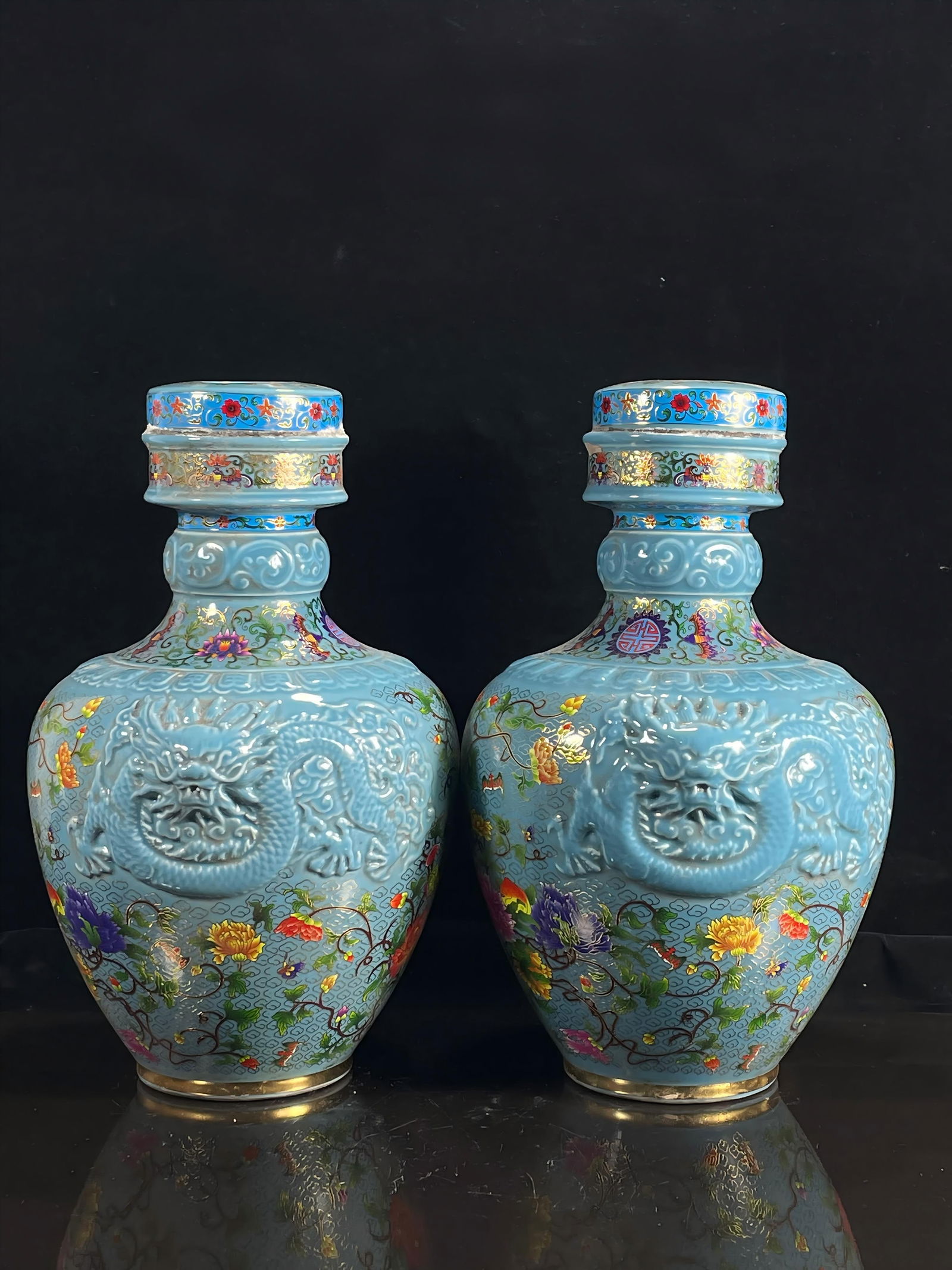 Emperor Qianlong of the Qing Dynasty's Imperial Sky Blue Glazed Cloisonne Maotai Liquor (1 of 9)