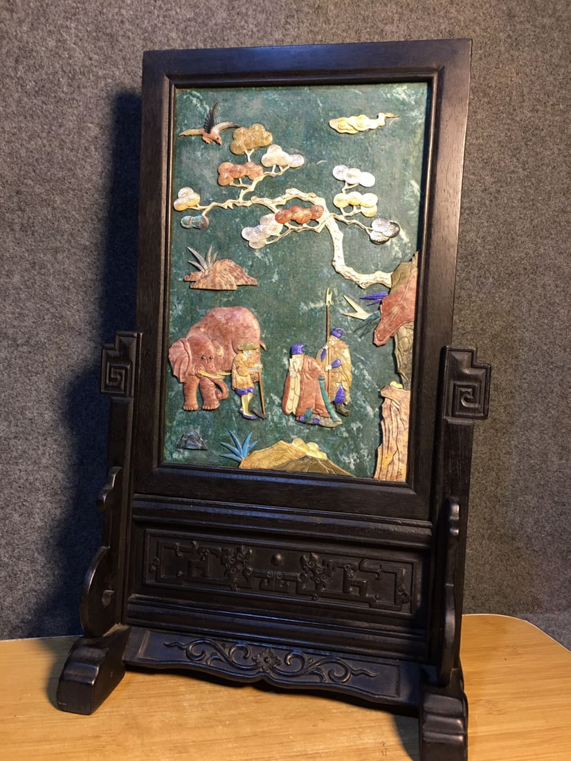 Outer frame inlaid with sandalwood, jade, and various precious stones. (1 of 9)