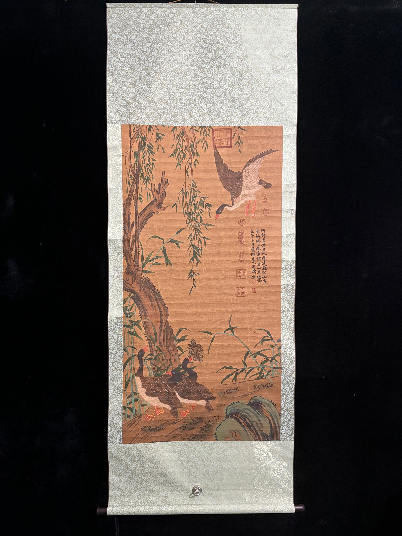 (Shi Tao's Animals) Four-foot Hand-painted: (Shi Tao Animals) Four-foot hand-painted artwork. Material: Xuan paper. Mounting dimensions: Approximately 130cm x 65cm. Provenance:Private collection, Quincy, Massachusetts. Our dedicated team