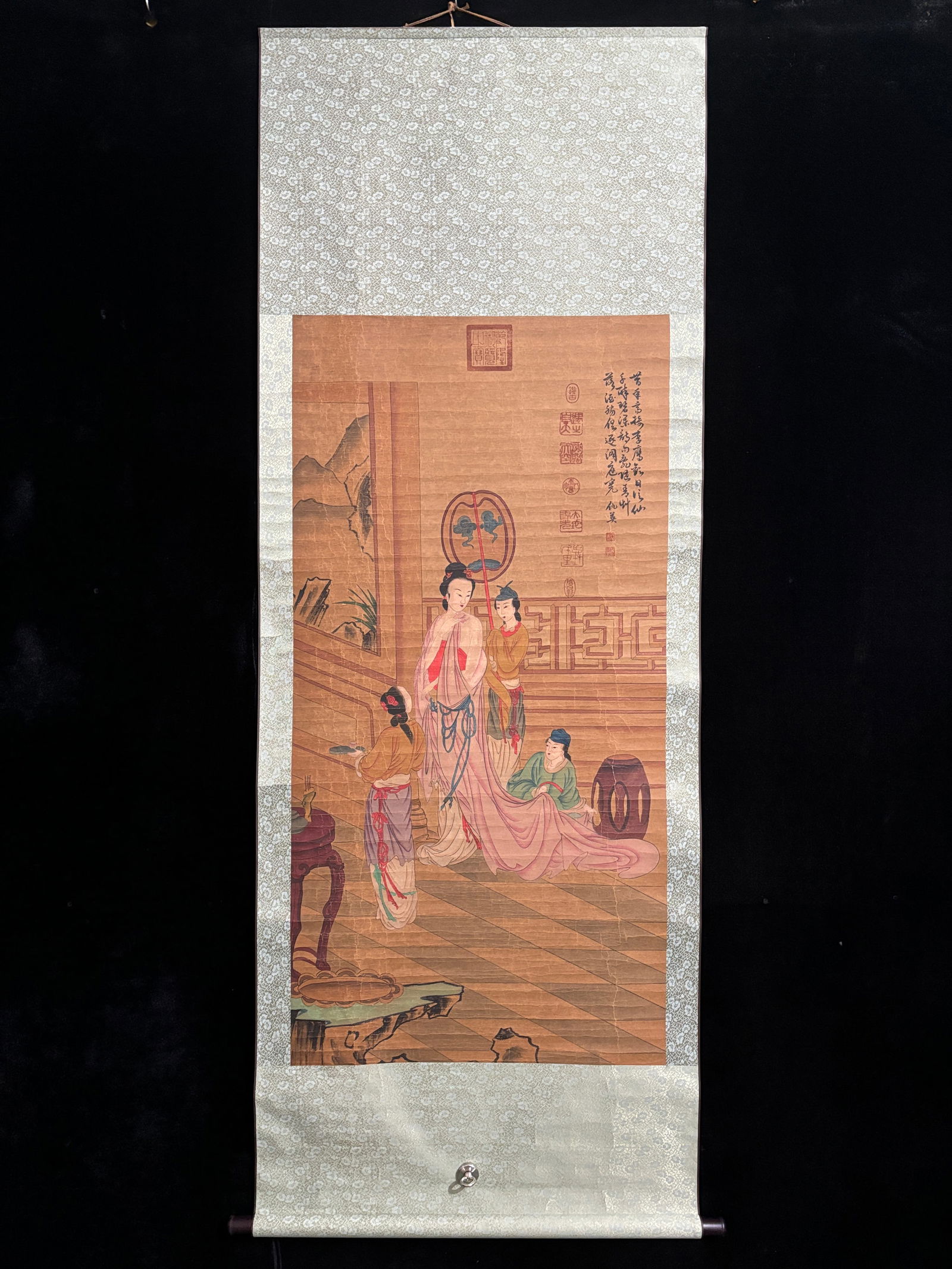 (Qiu Ying's Ladies) Four-foot Hand-painted (1 of 9)