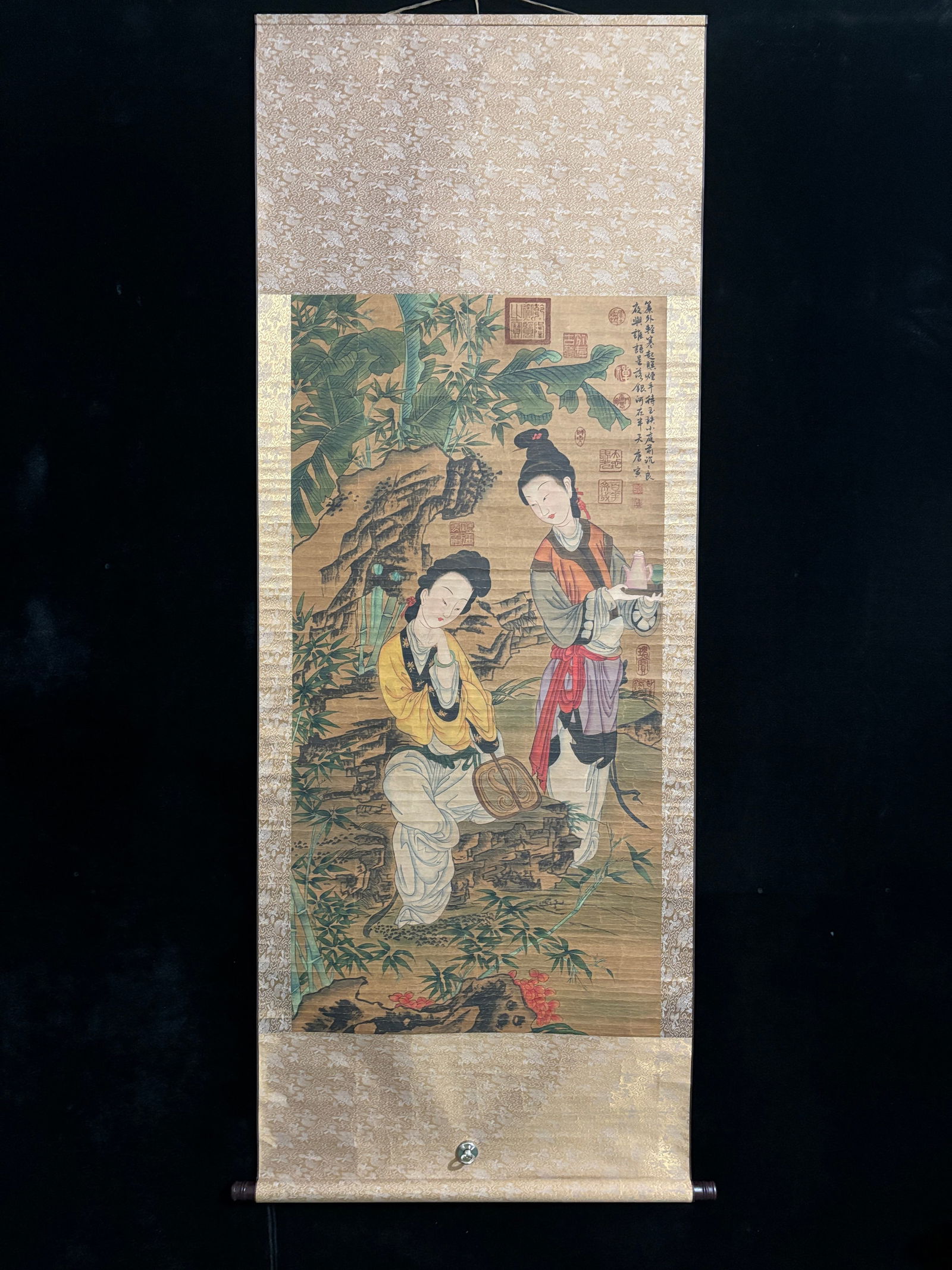 (Tang Yin's Ladies) Four-foot Hand-painted (1 of 9)