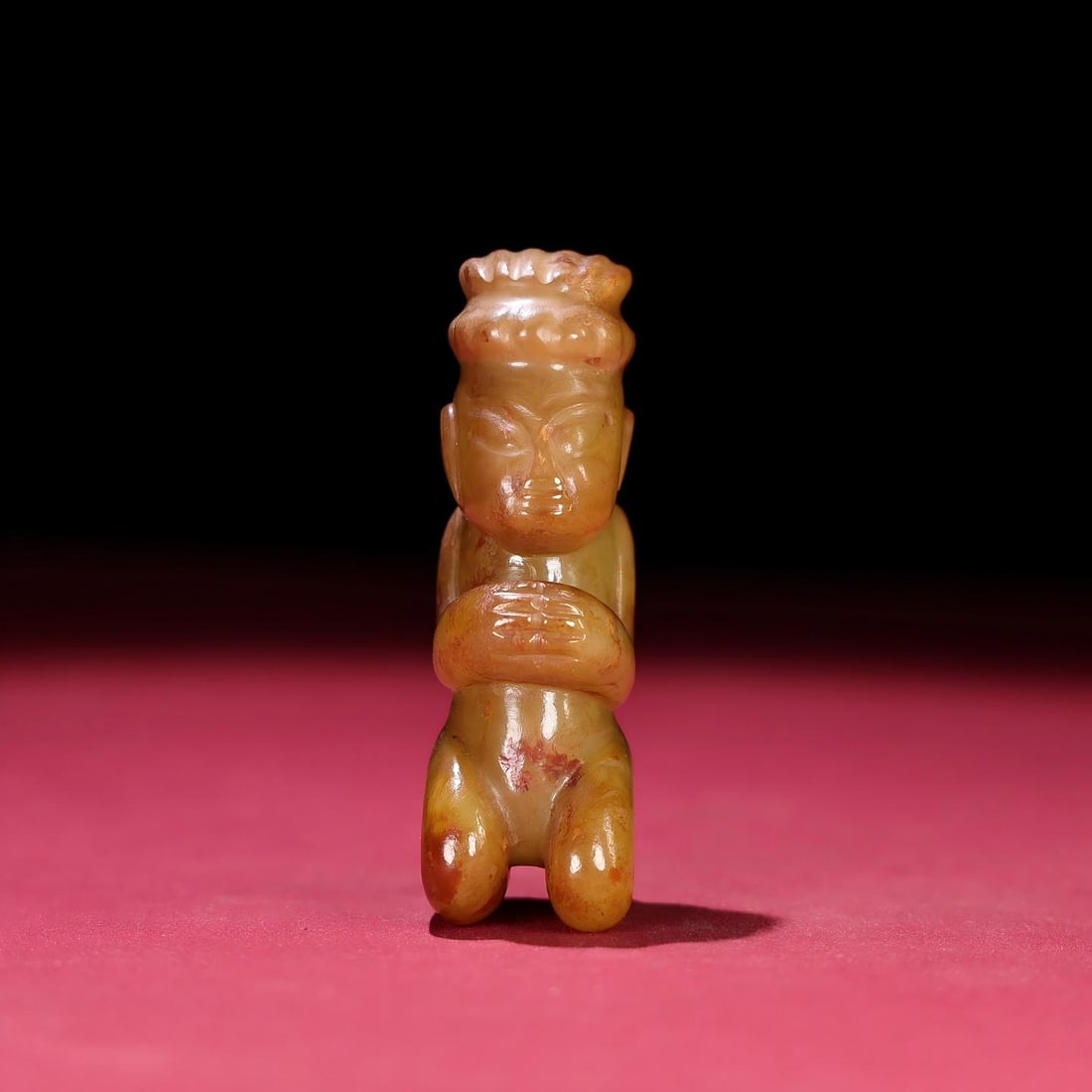 Exquisite antique collection, Hetian jade, unearthed, fully inlaid, noble-shaped hand-held piece. (1 of 9)