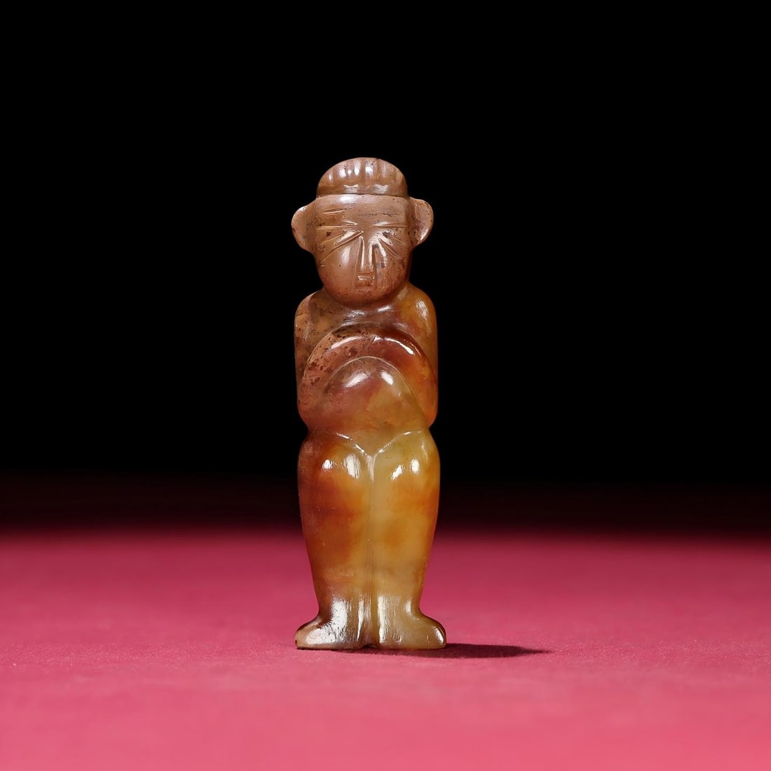 Exquisite antique collection, Hetian jade, unearthed, fully inlaid, noble-shaped hand-held piece. (1 of 9)