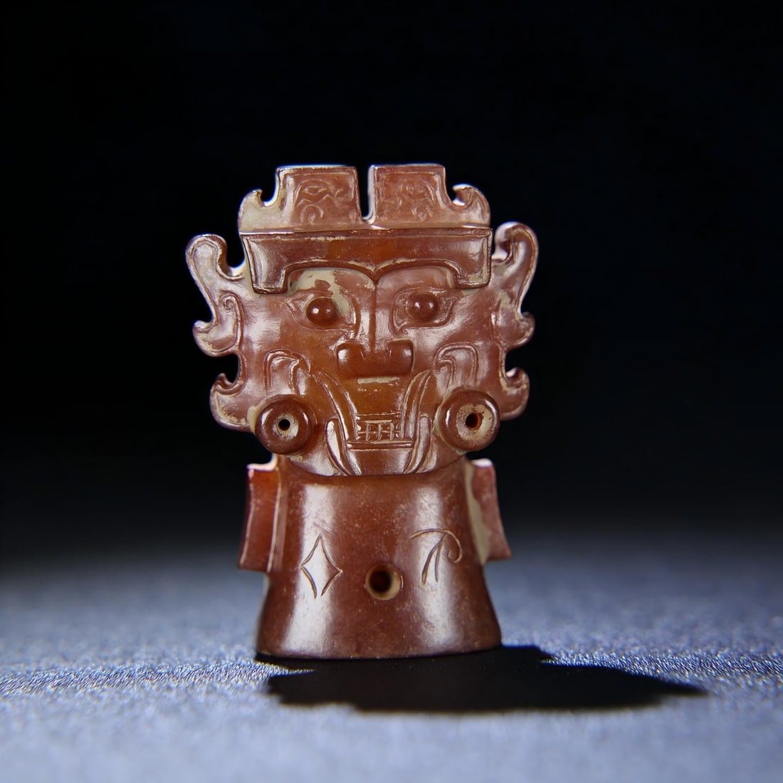 Exquisite antique piece, Hetian jade, unearthed and fully imprinted with divine figure and black (1 of 9)