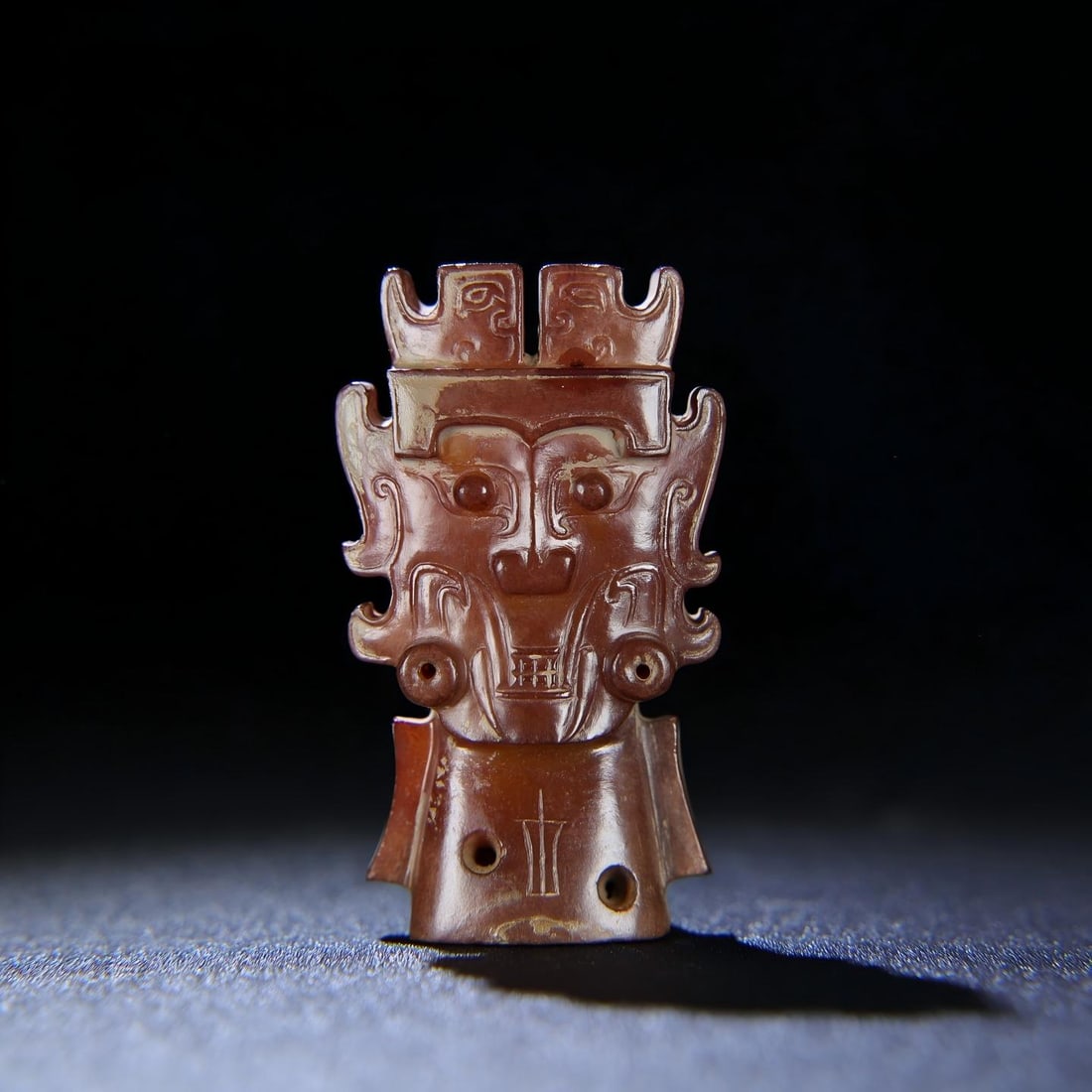 Exquisite antique piece, Hetian jade, unearthed and fully imprinted with divine figure and black (1 of 9)